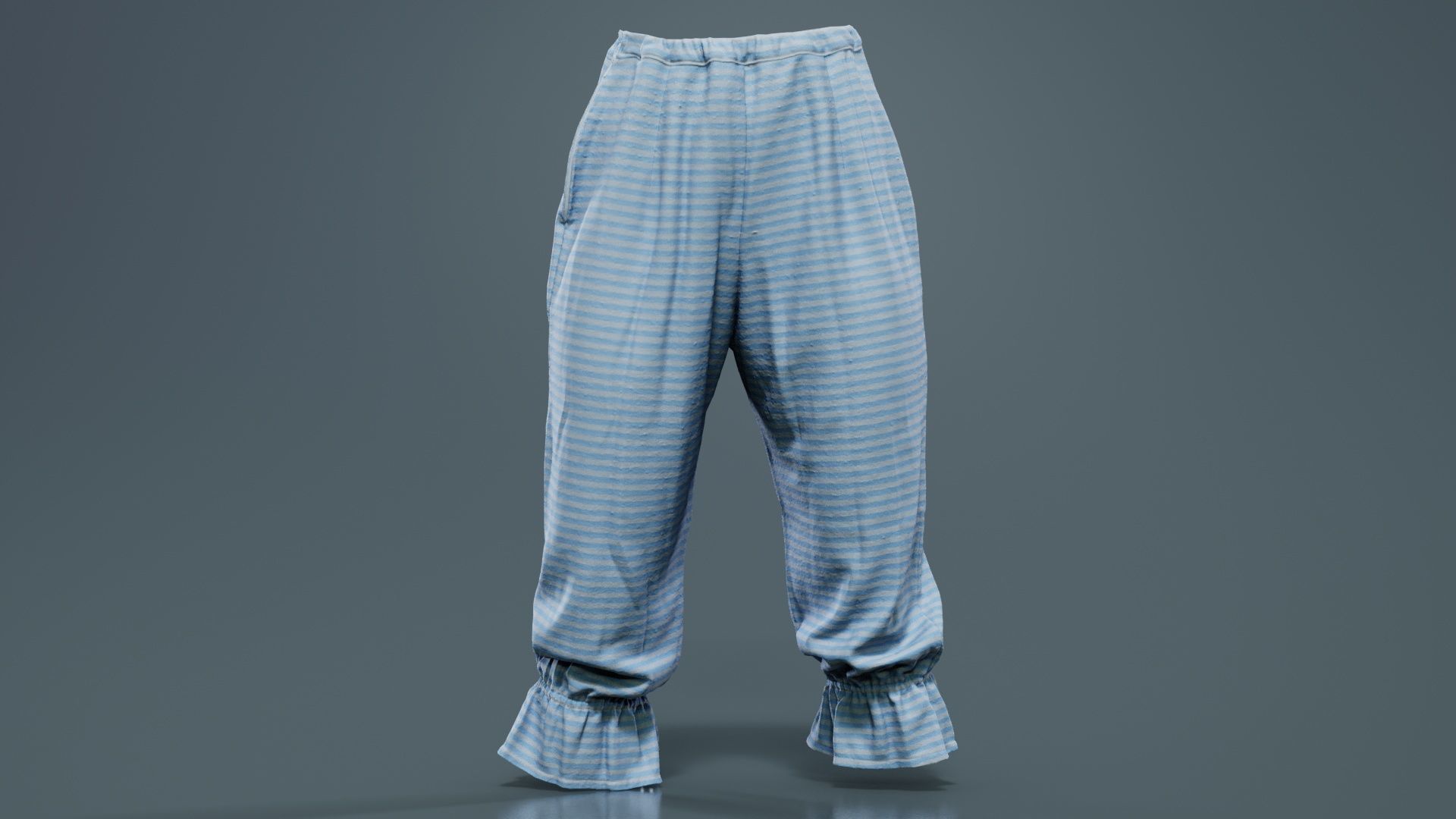 Stripey Swimsuit Trousers Low-poly 3D model_4