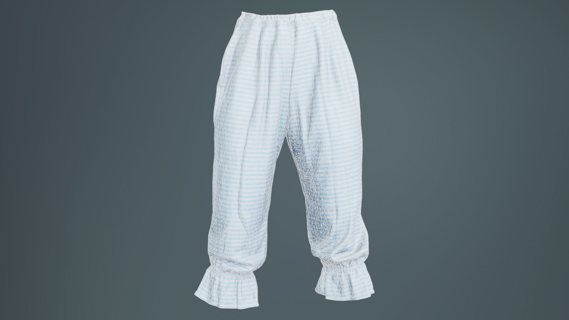 Stripey Swimsuit Trousers Low-poly 3D model_9