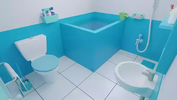 3D Bathroom Set With Rig