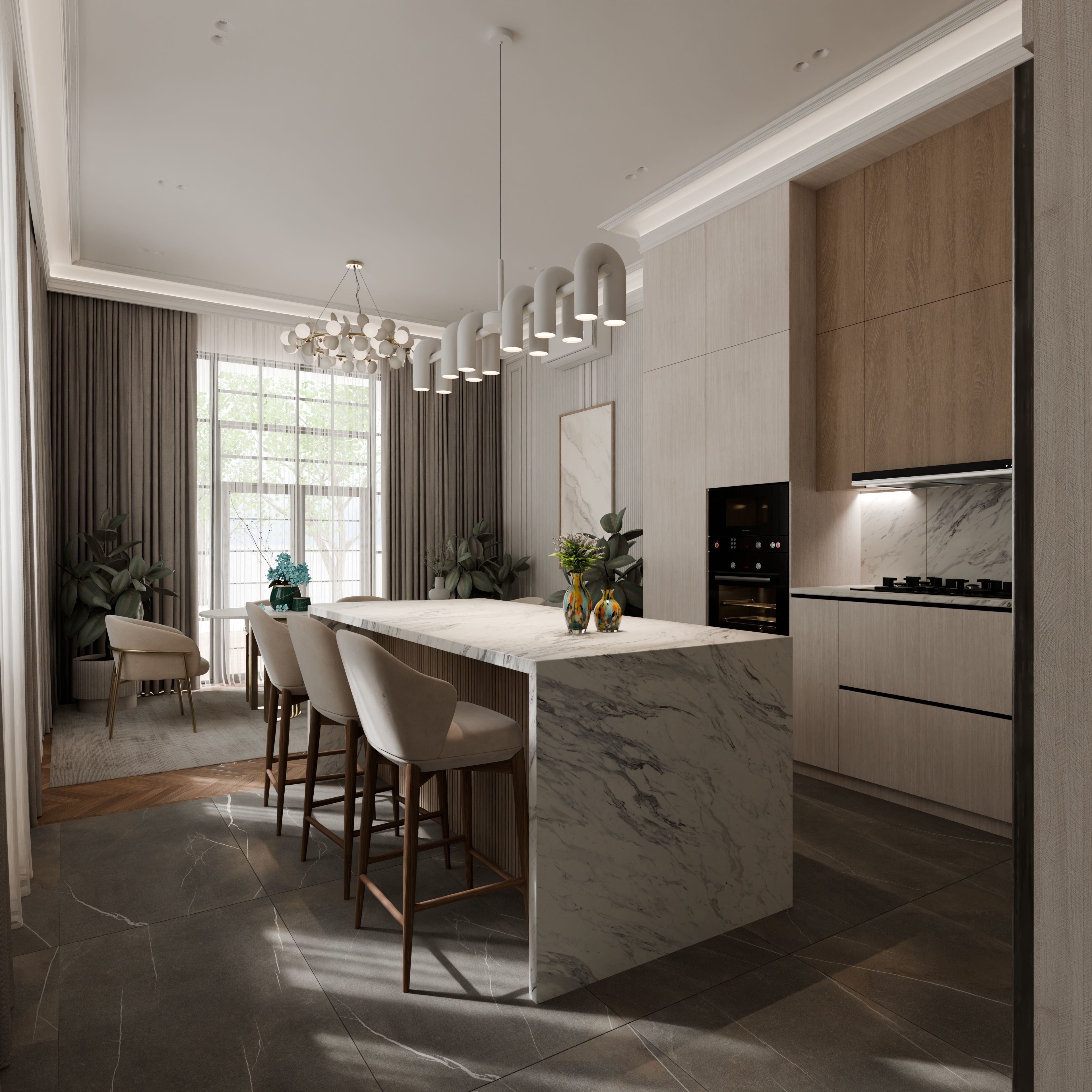 Neoclassical kitchen 3D model_15