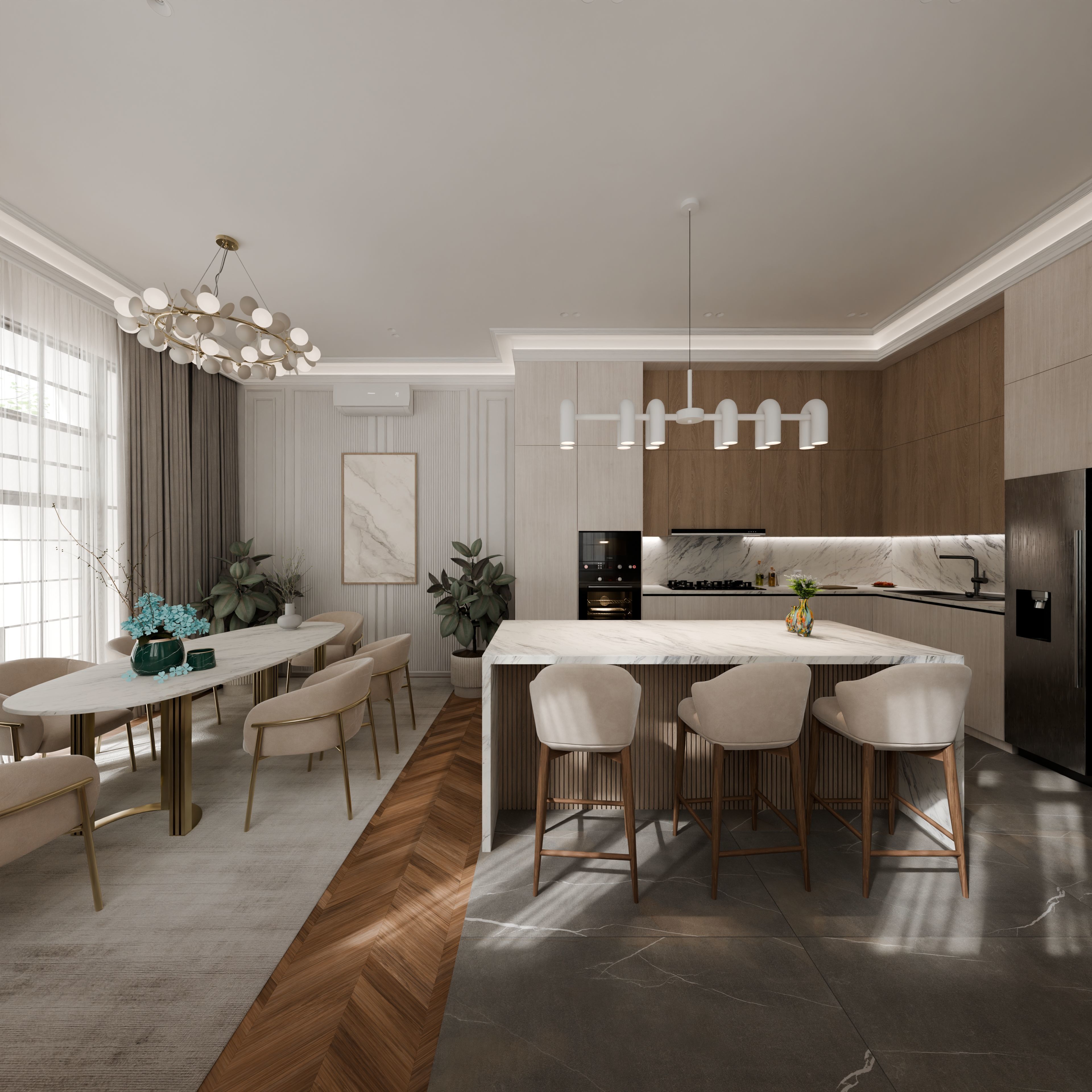 Neoclassical kitchen 3D model_16