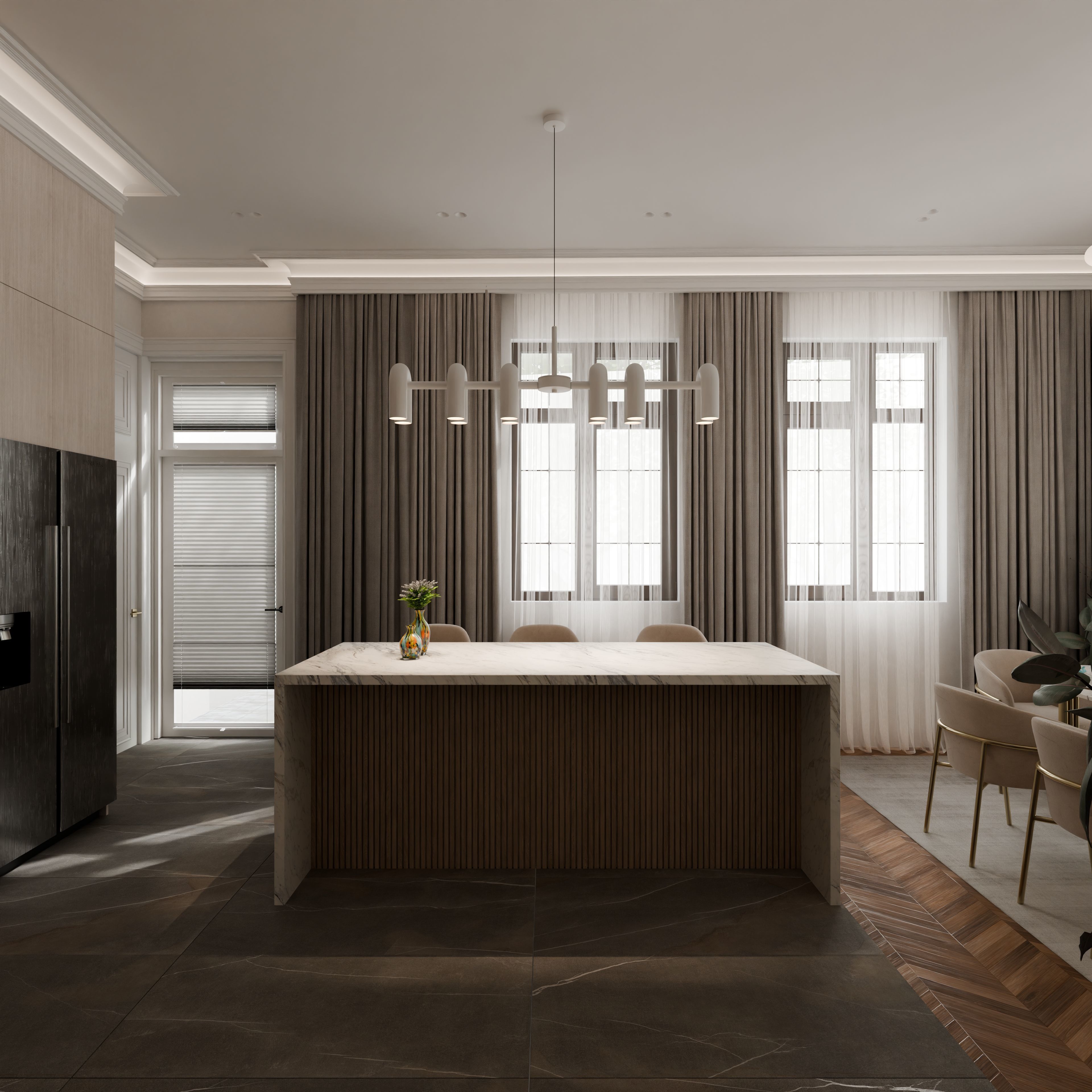 Neoclassical kitchen 3D model_9
