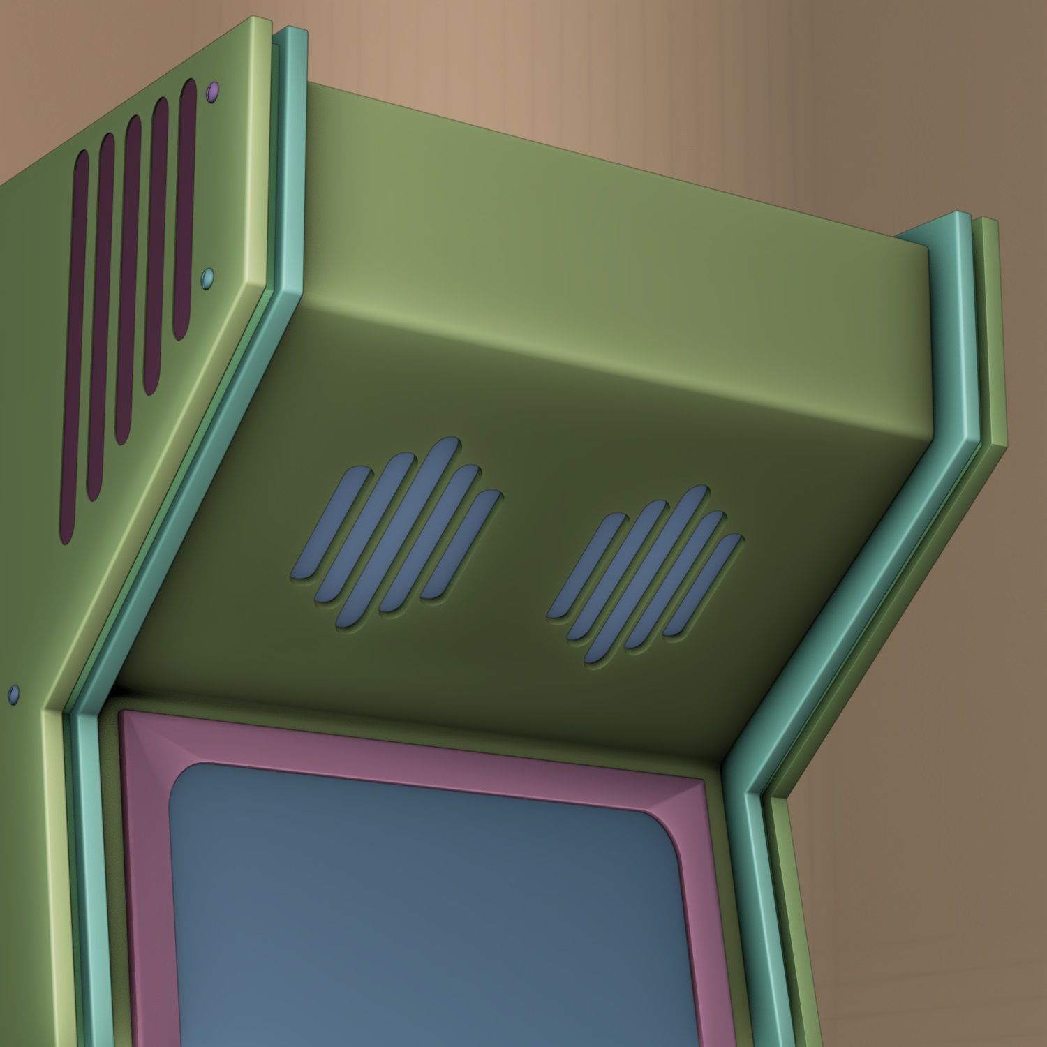 Game Machine Space Low-poly 3D model_7
