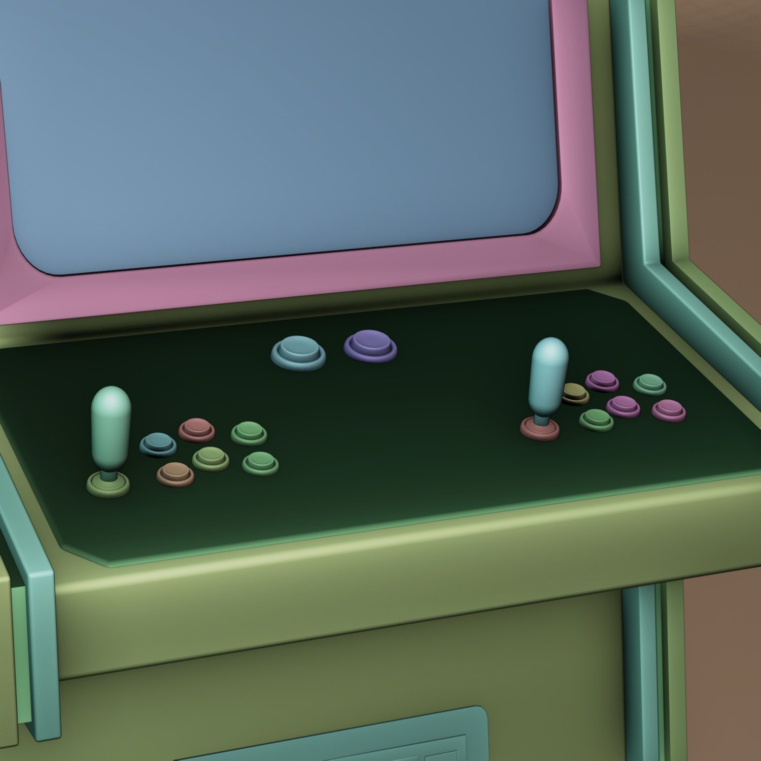 Game Machine Space Low-poly 3D model_3