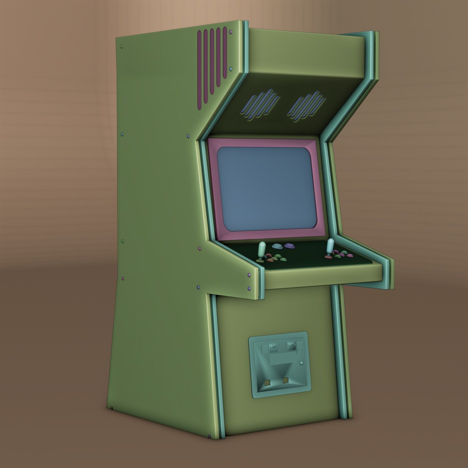 Game Machine Space Low-poly 3D model_1