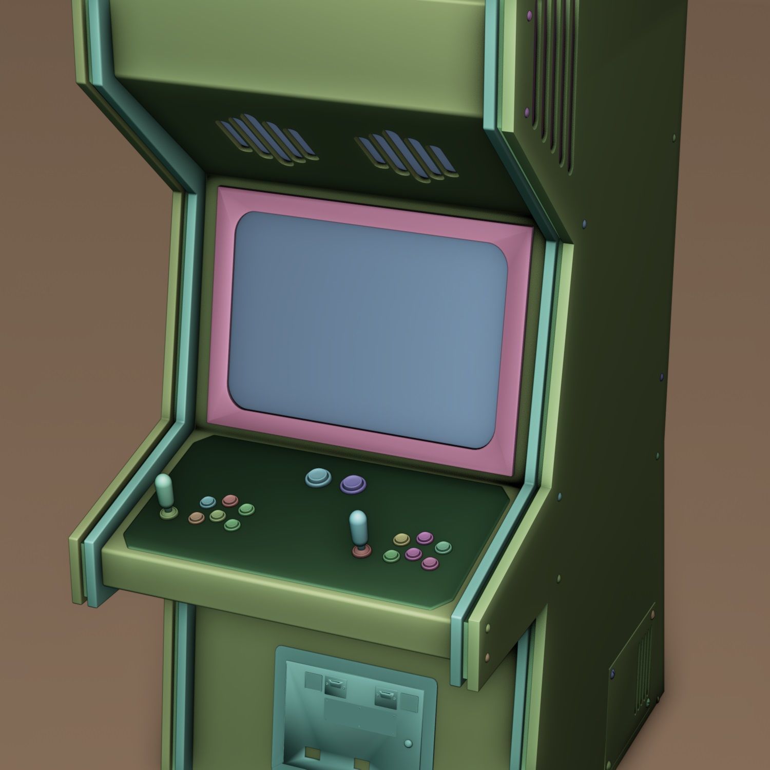 Game Machine Space Low-poly 3D model_9