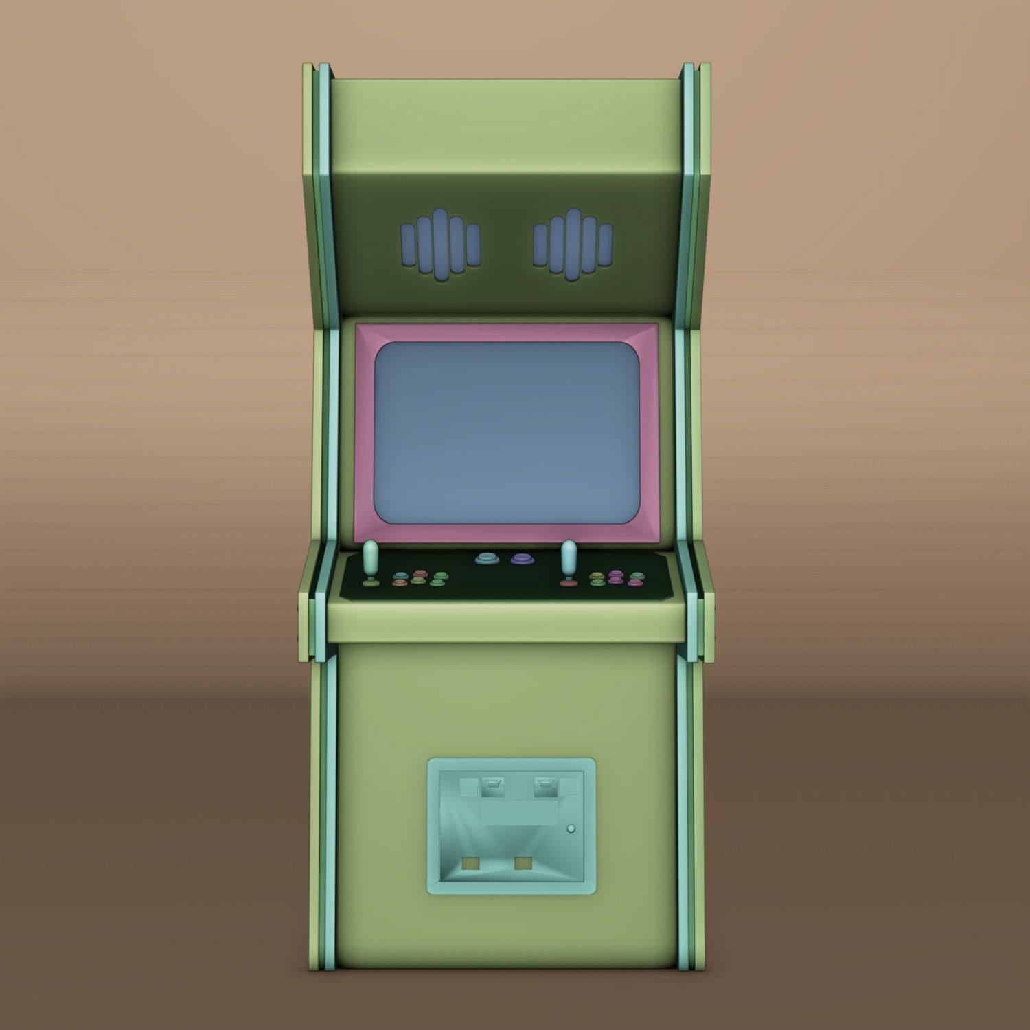 Game Machine Space Low-poly 3D model_5