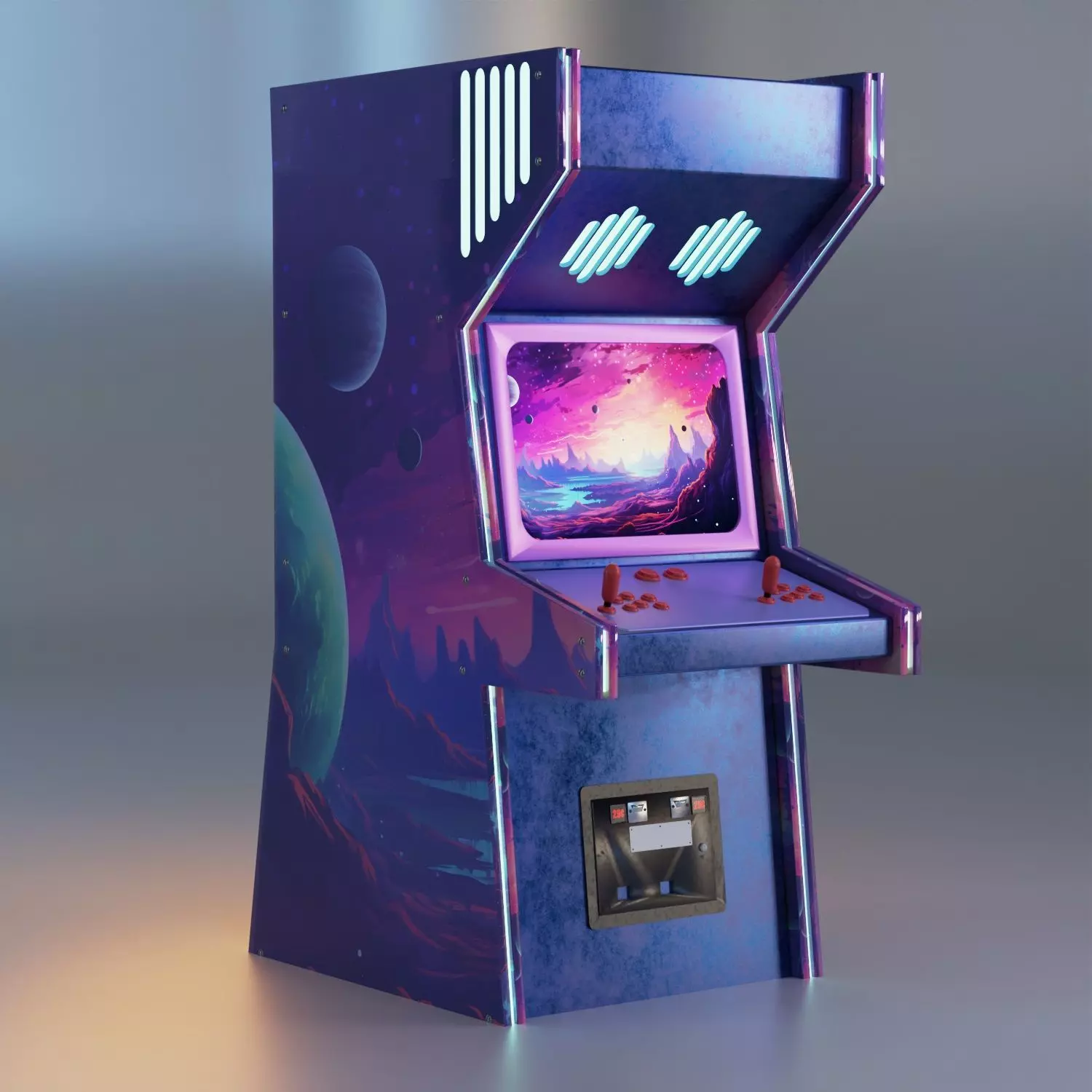 Game Machine Space Low-poly 3D model_0
