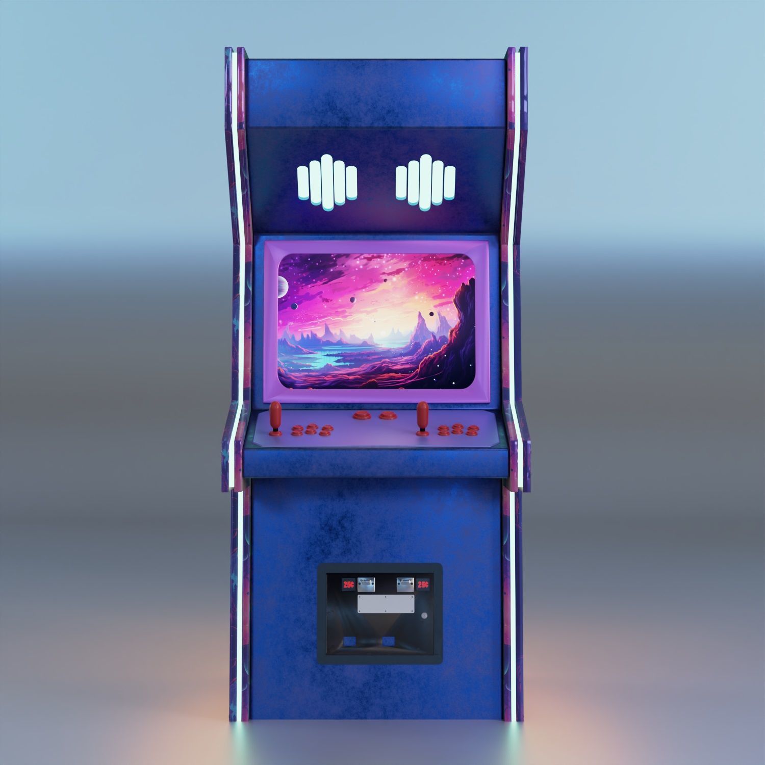 Game Machine Space Low-poly 3D model_4