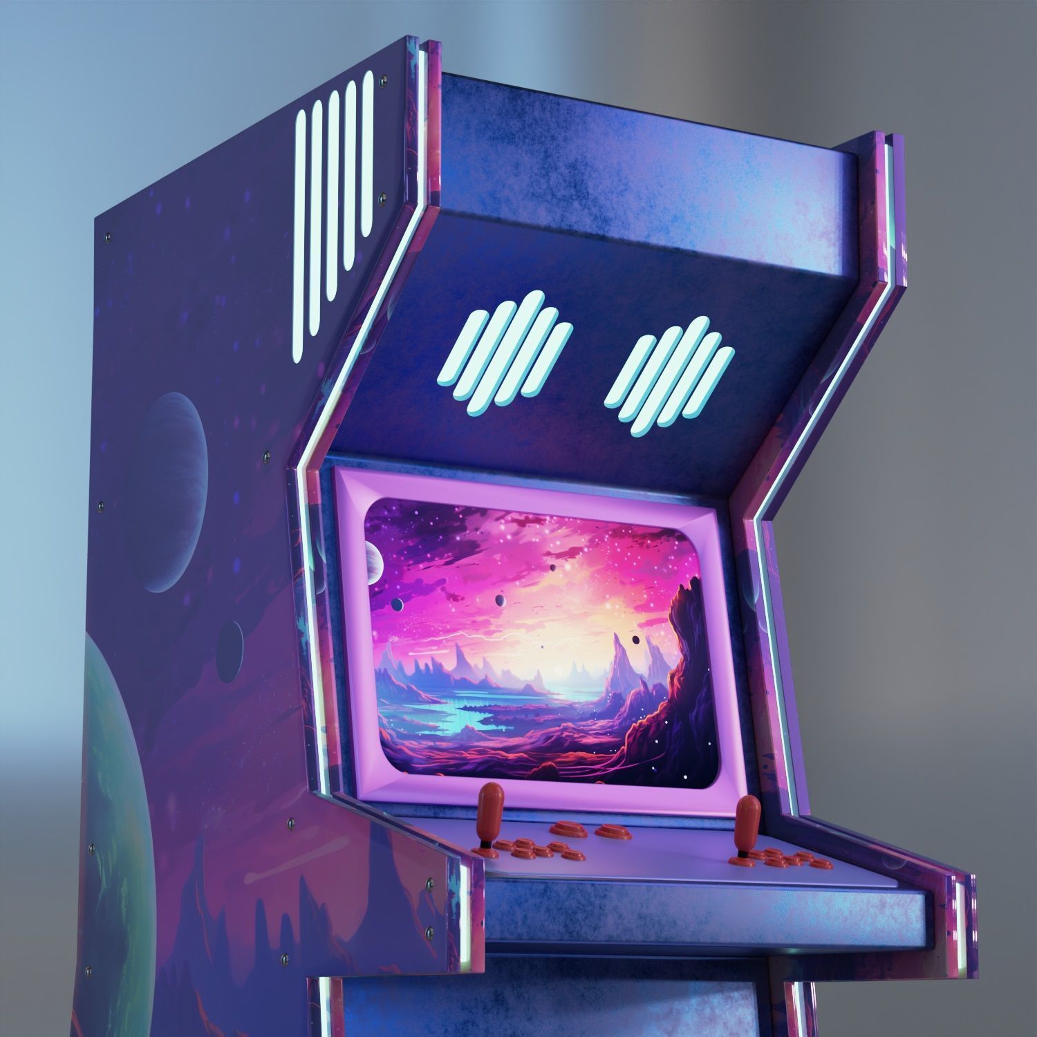 Game Machine Space Low-poly 3D model_10