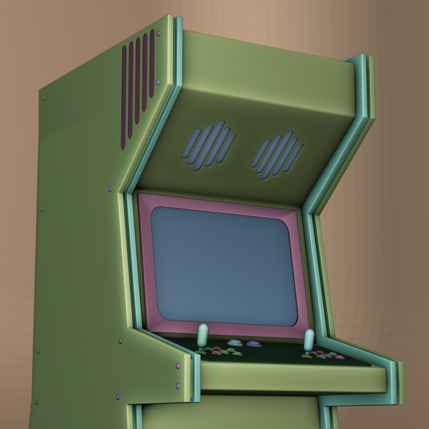 Game Machine Space Low-poly 3D model_11