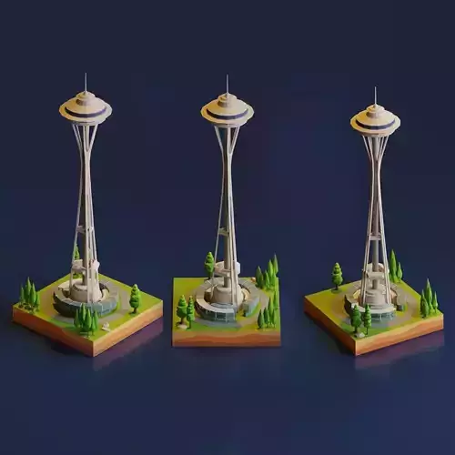 Space Needle Low-poly 3D model