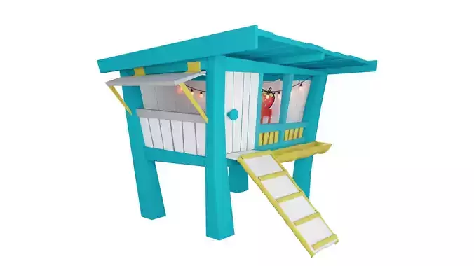 3D Tree House Set With Rig 3D model