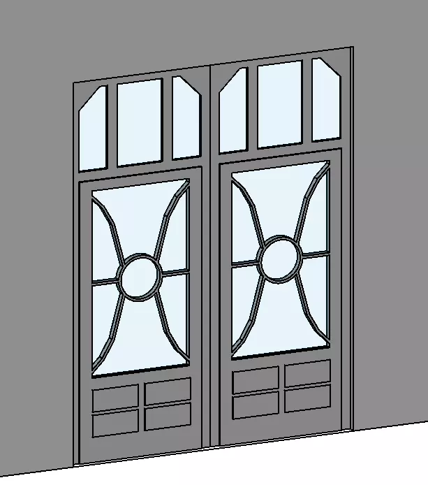 19 century cinema doors Free 3D model