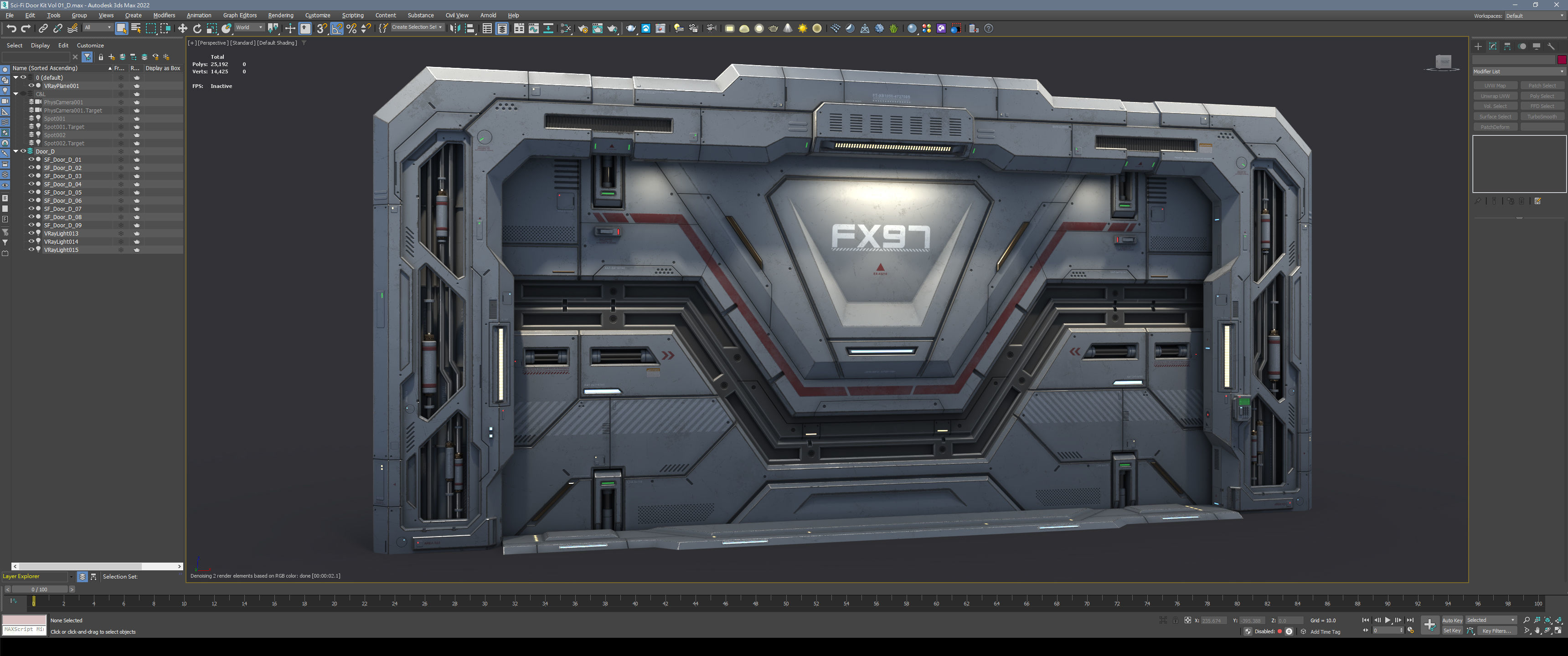 Sci-Fi Door Kit Vol 01-Type D-PBR Low-poly 3D model_3