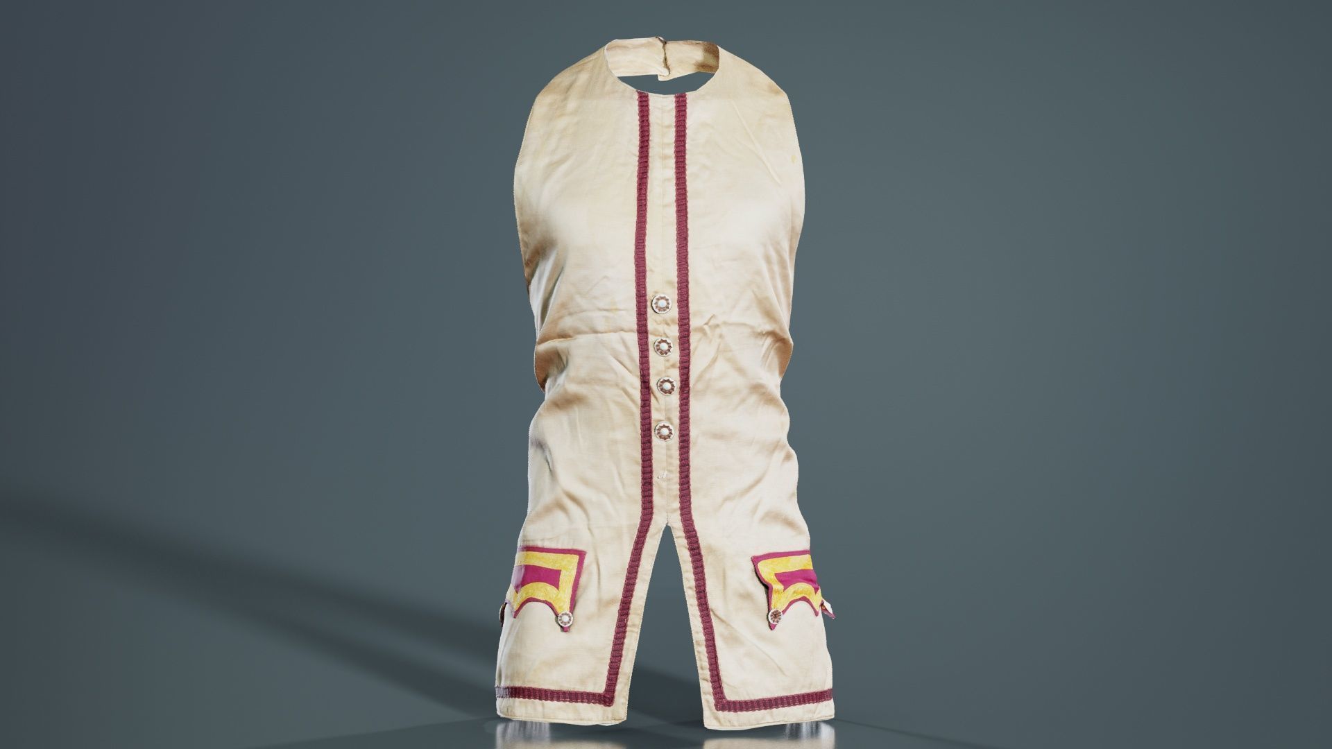 Organic Vest Low-poly 3D model_5