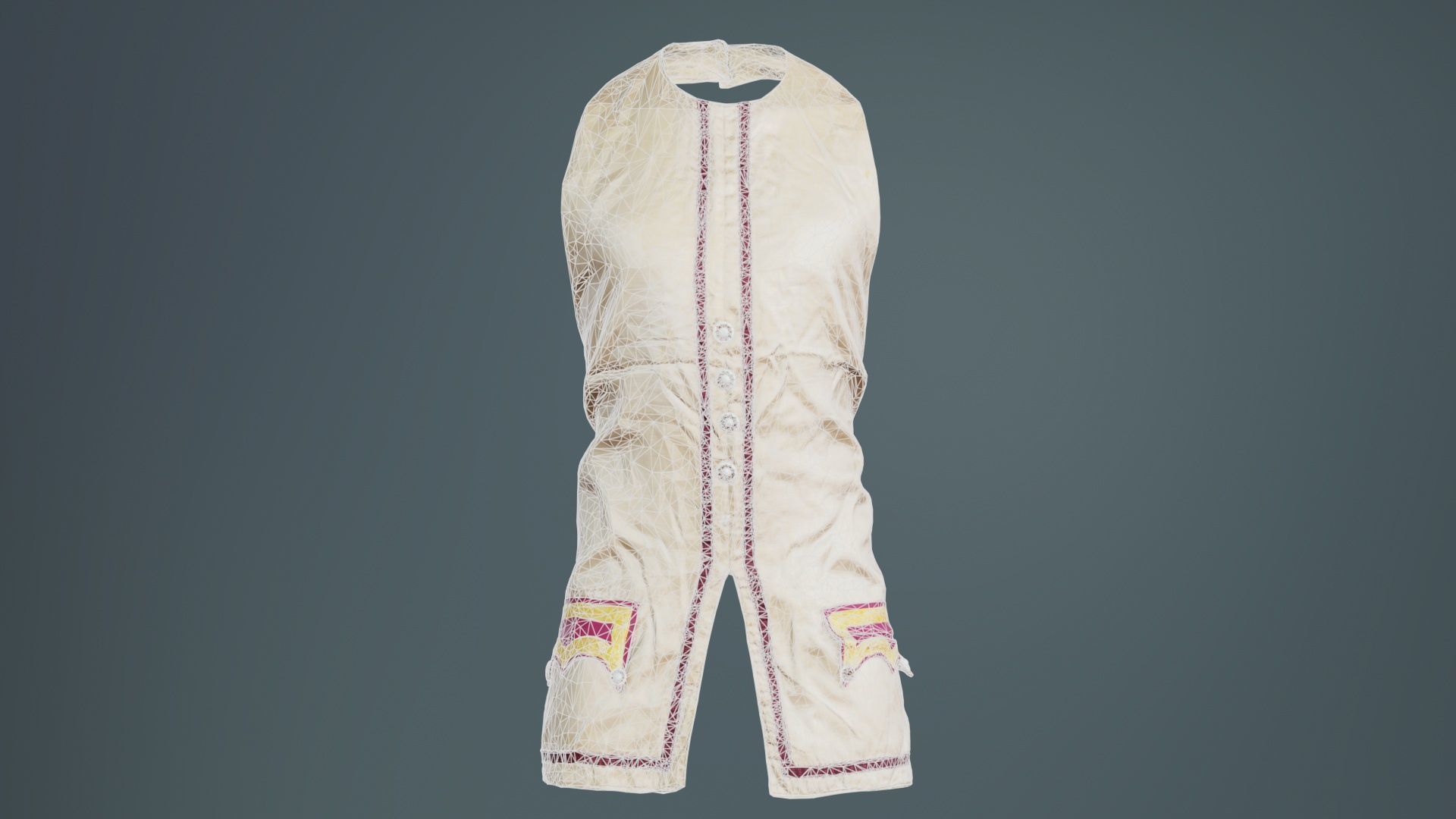 Organic Vest Low-poly 3D model_9