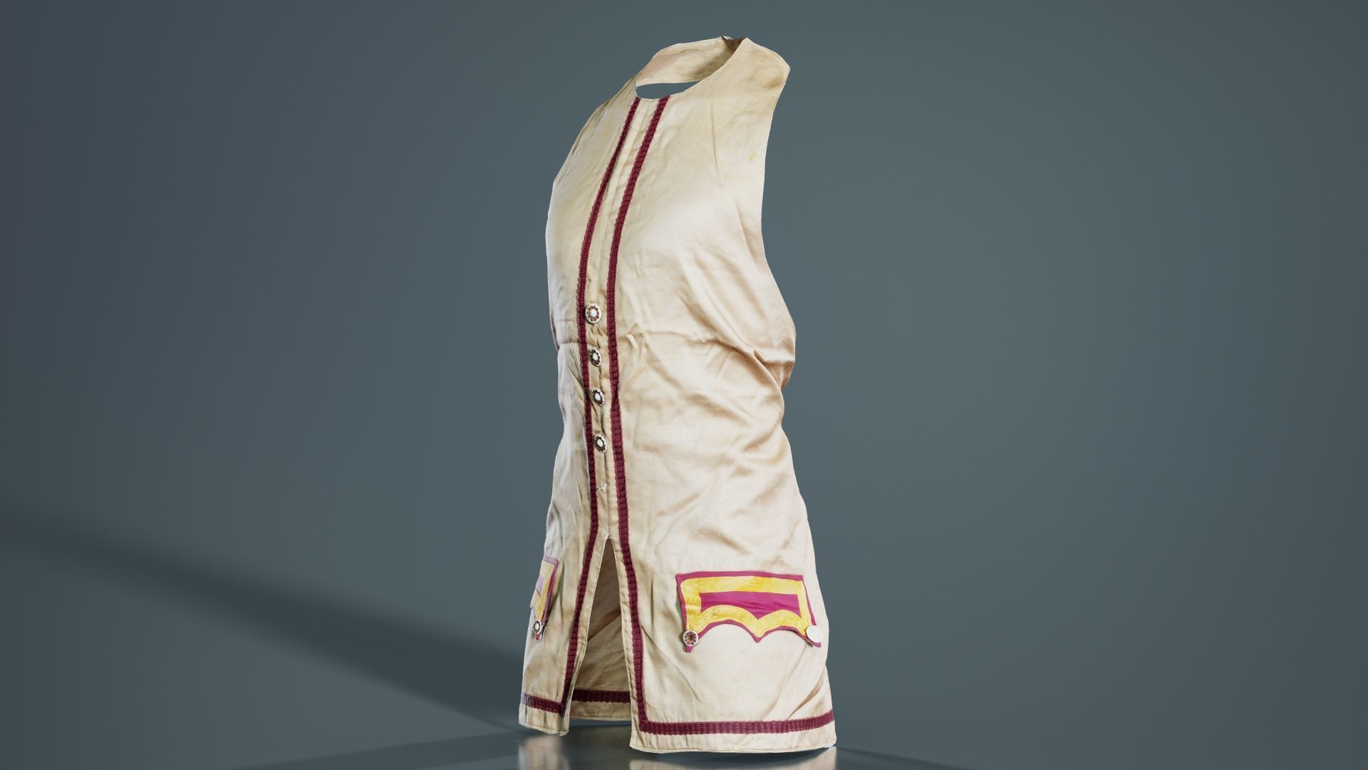 Organic Vest Low-poly 3D model_6