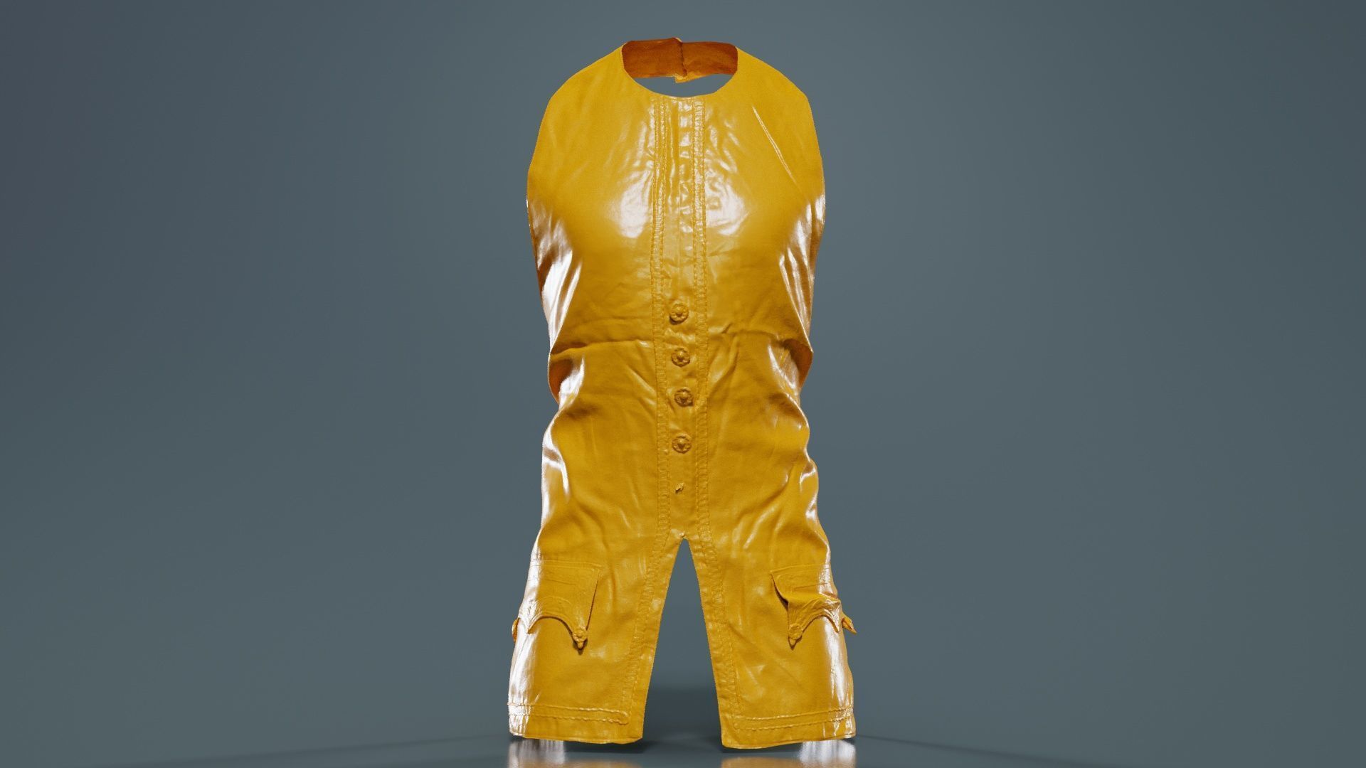 Organic Vest Low-poly 3D model_12