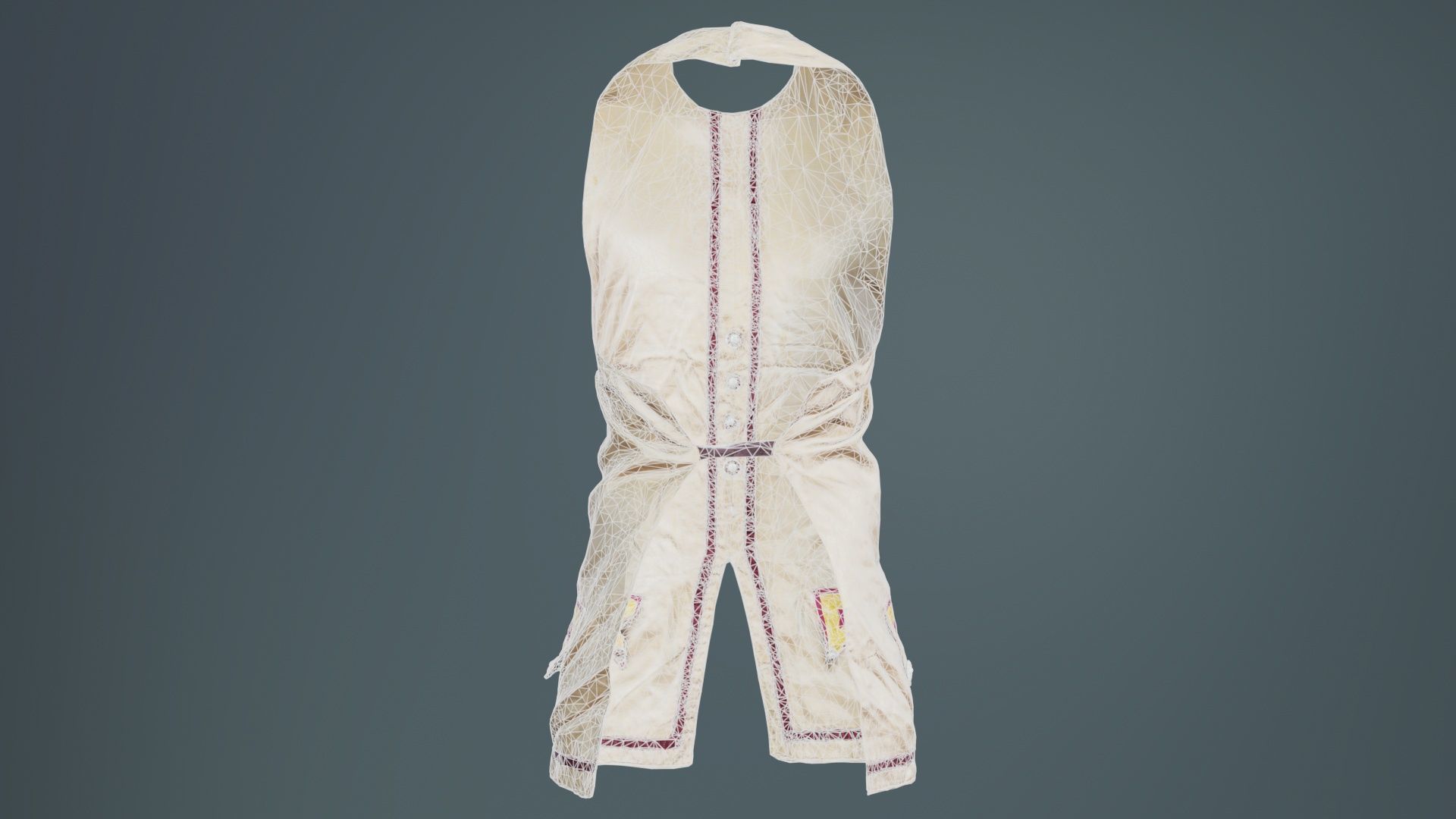 Organic Vest Low-poly 3D model_10