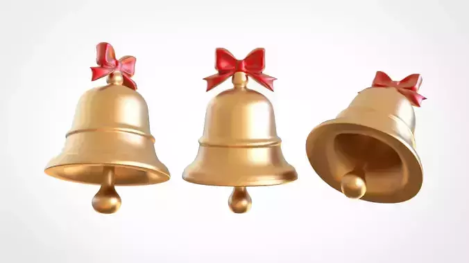 Christmas Bells Realistic Holiday Decoration Asset 001