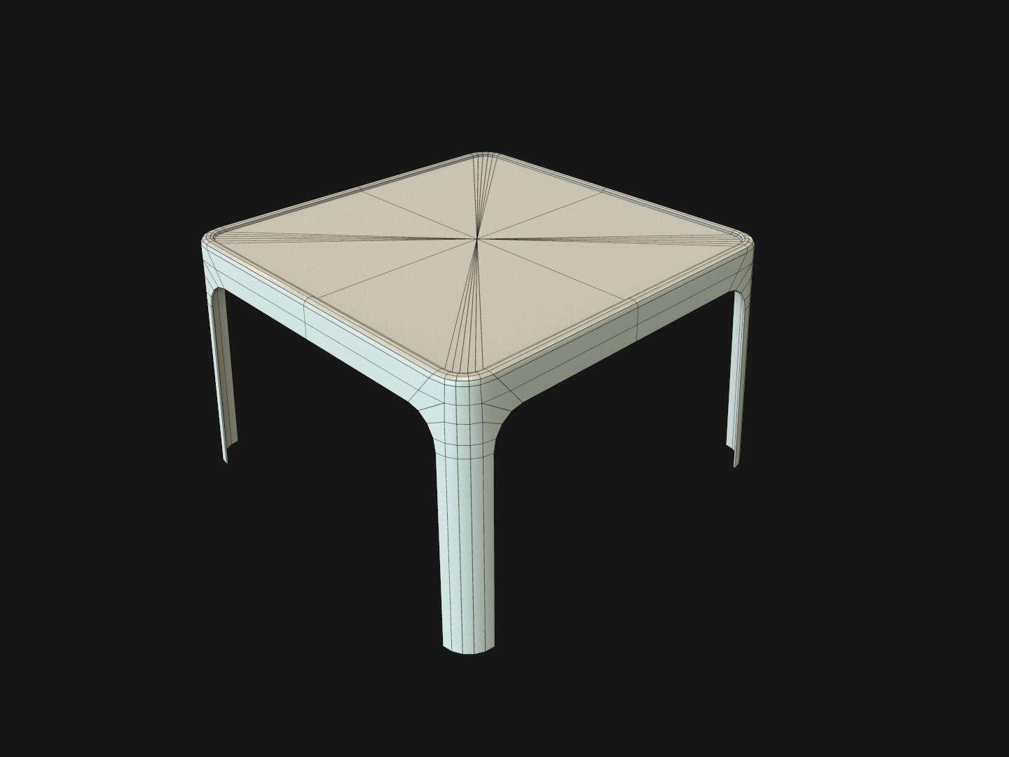 Kids Table and Chair Set Low-poly 3D model_8