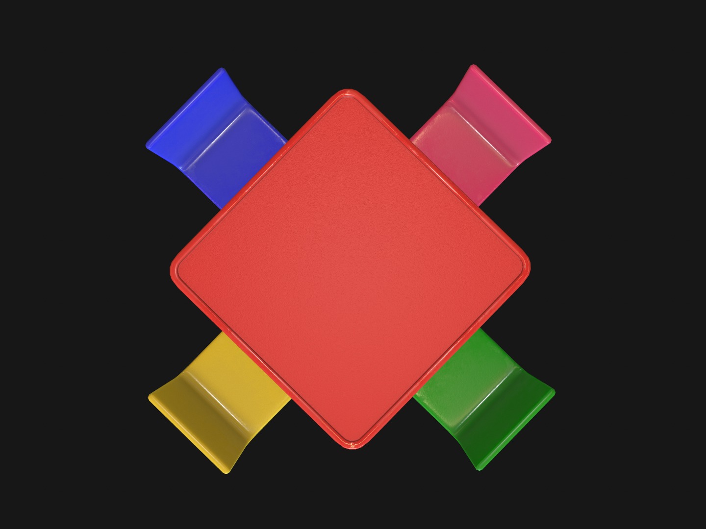 Kids Table and Chair Set Low-poly 3D model_4