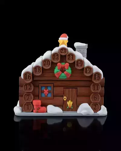 Santa Cabin Countdown 3D print model