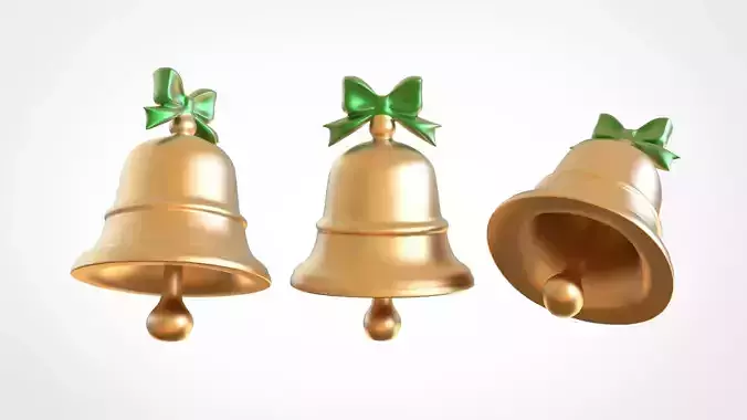 Christmas Bells Realistic Holiday Decoration Asset 002