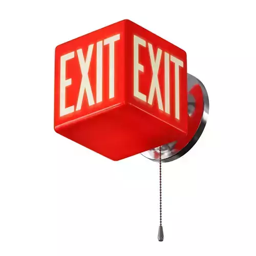 Red wall lamp with the inscription EXIT