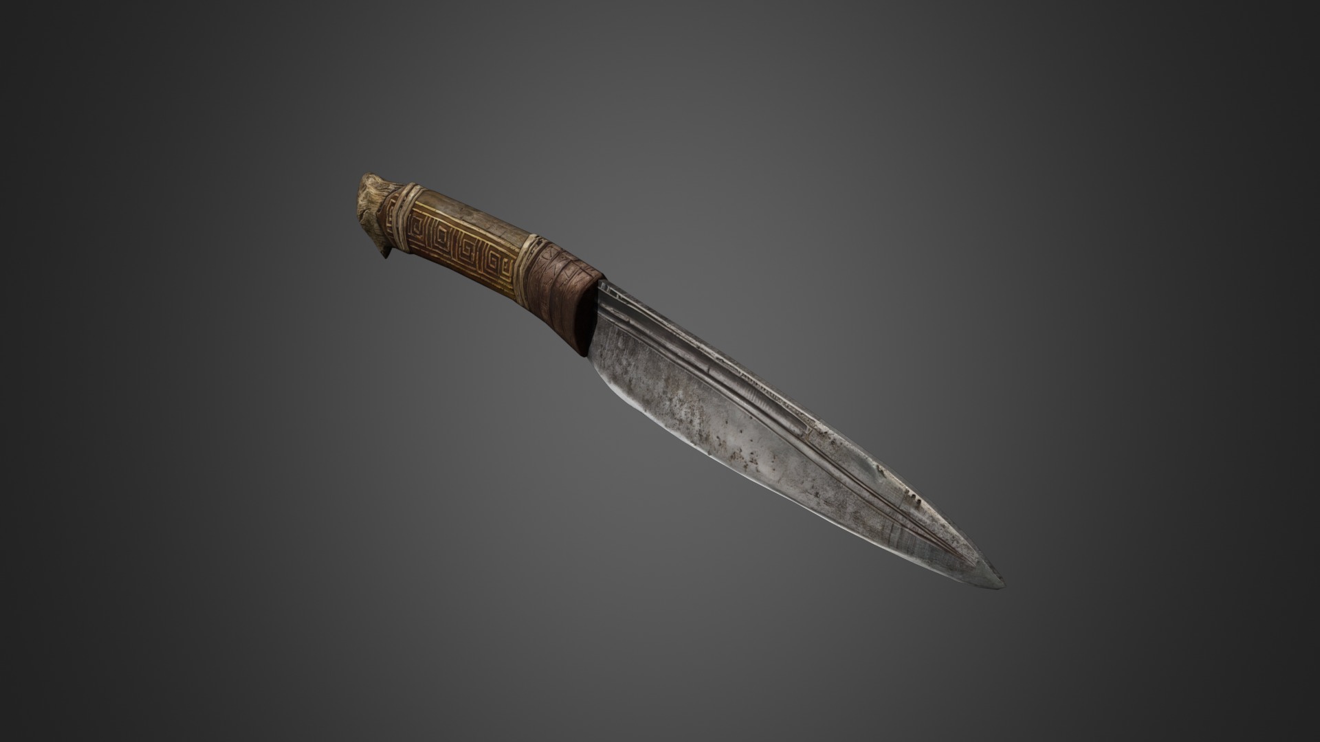 Ancient knives set Low-poly 3D model_2