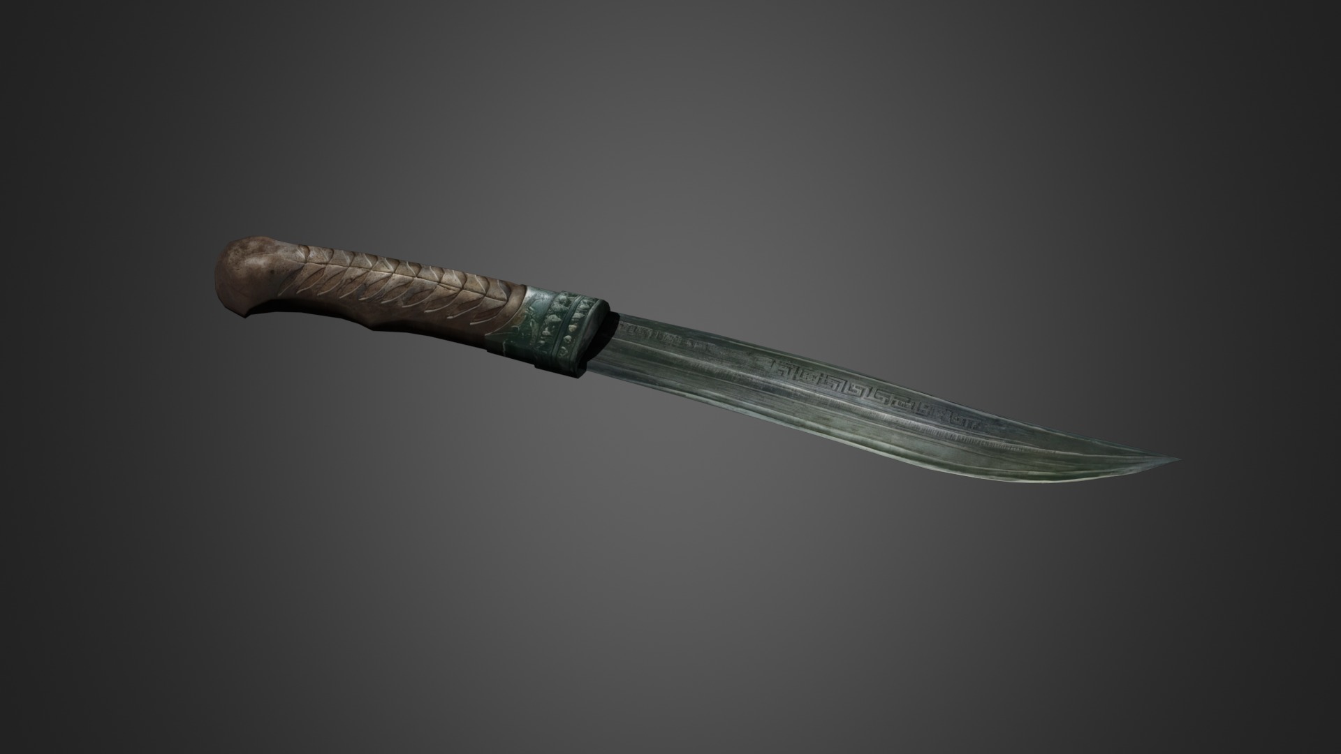 Ancient knives set Low-poly 3D model_5