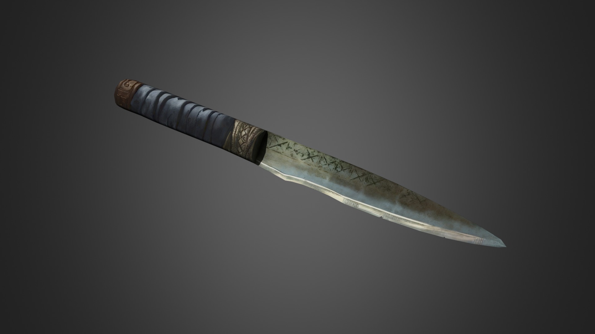 Ancient knives set Low-poly 3D model_4