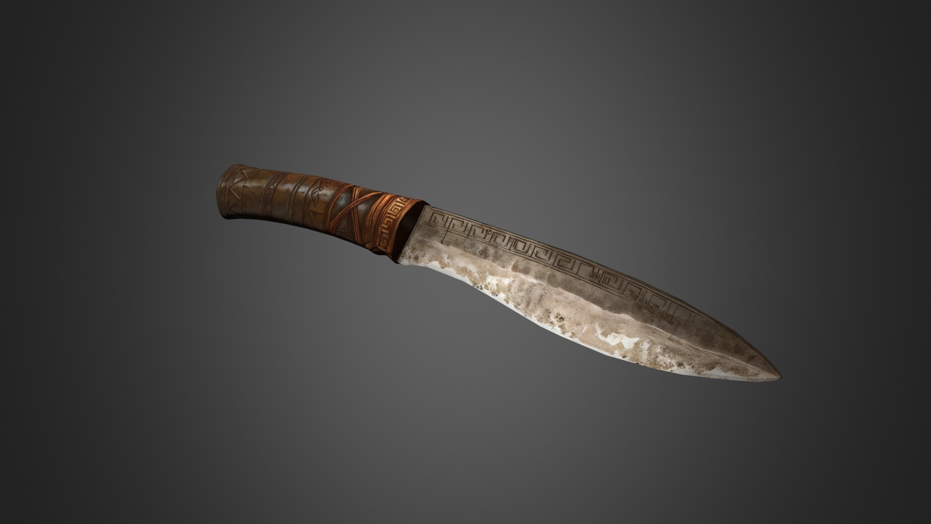 Ancient knives set Low-poly 3D model_3