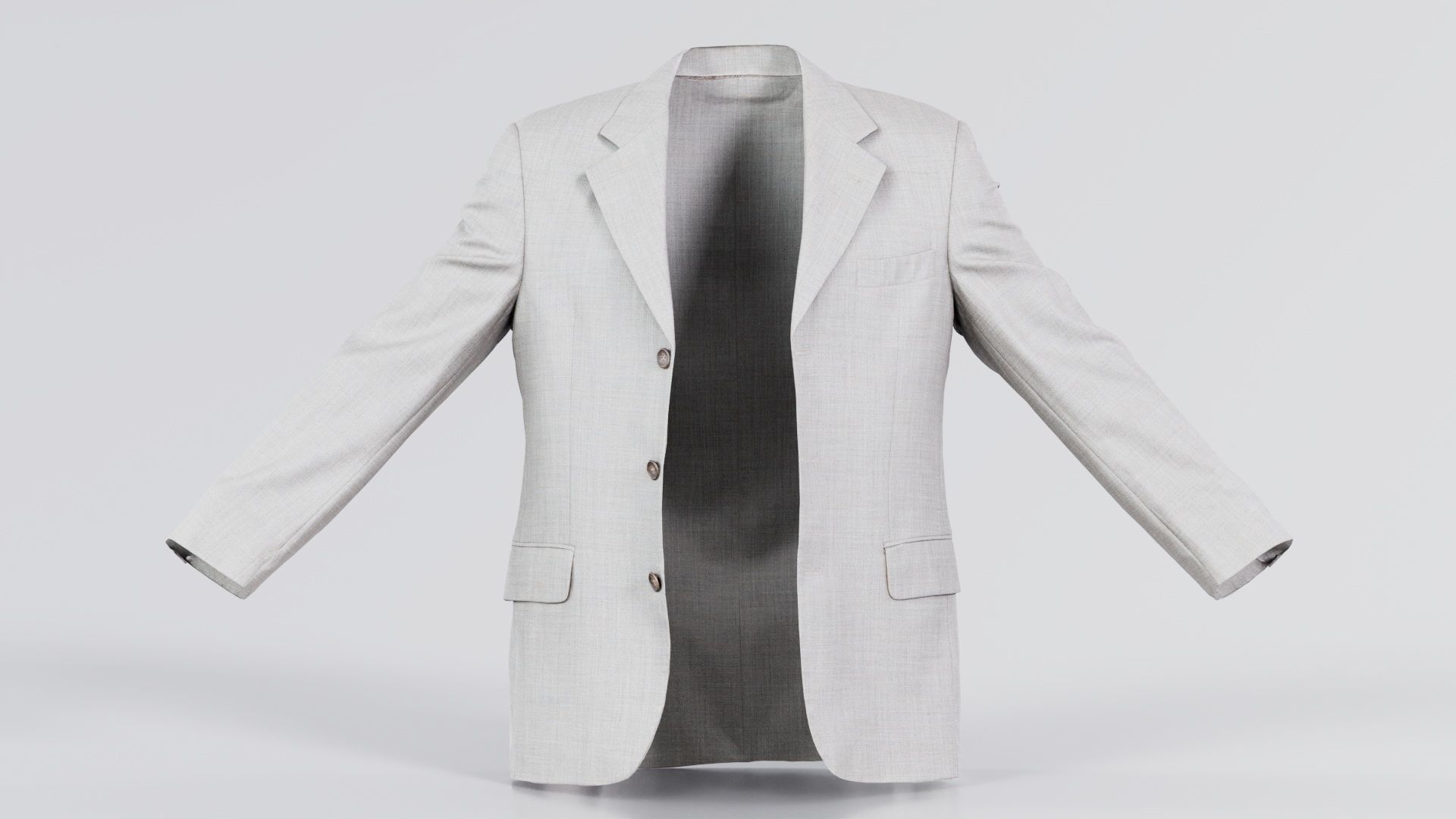 Suit B Vest Open Low-poly 3D model_5