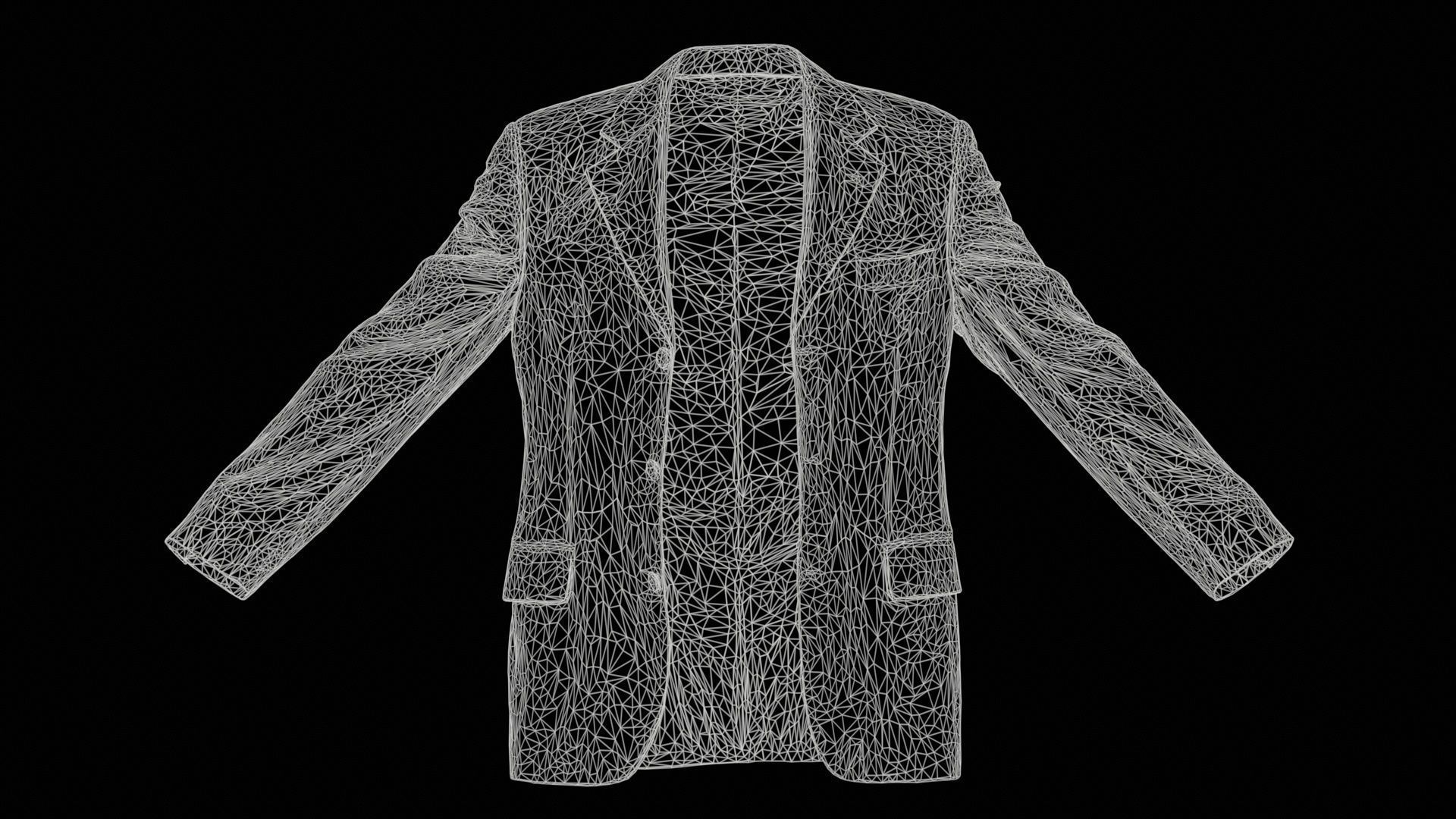 Suit B Vest Open Low-poly 3D model_11