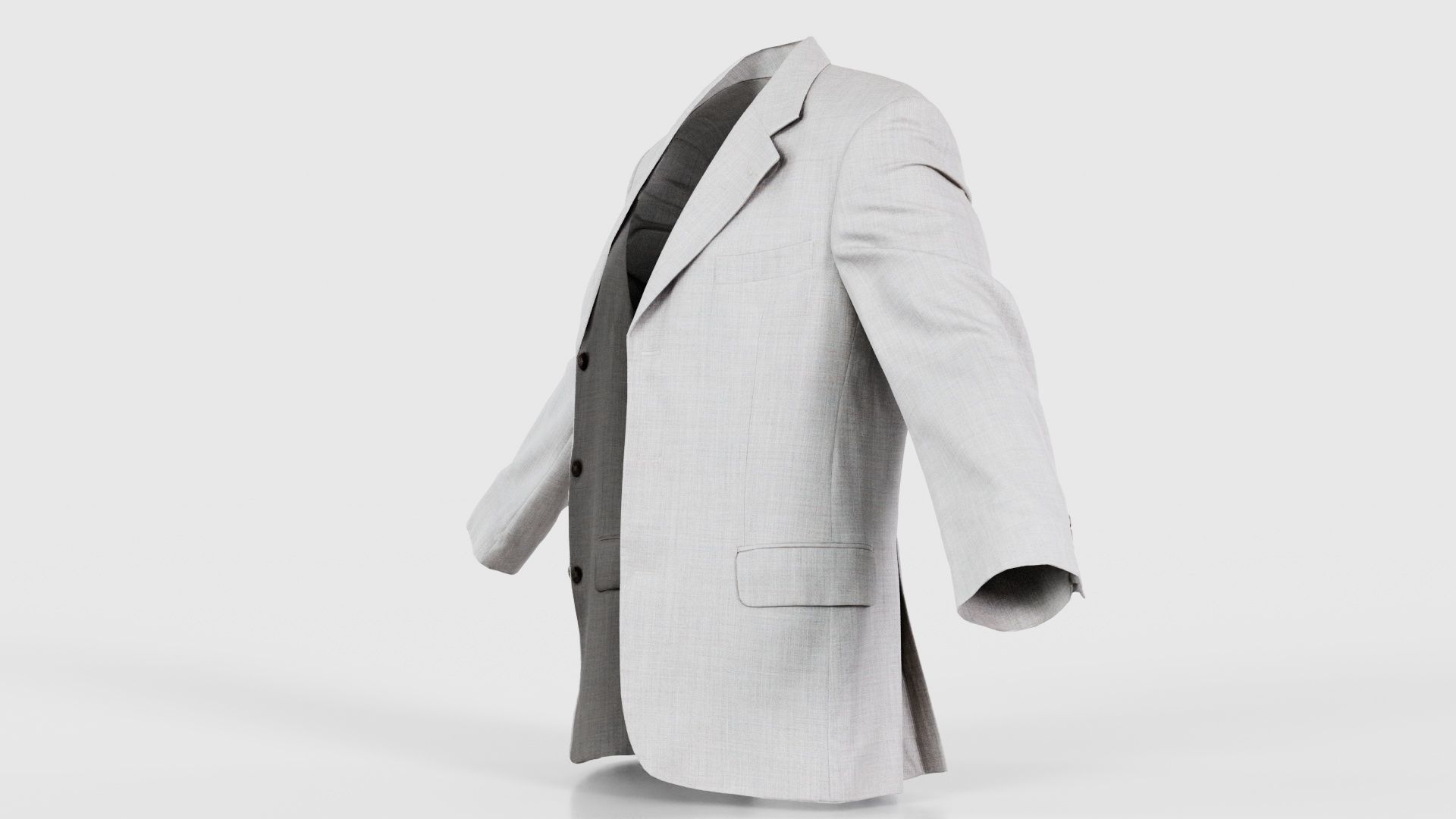 Suit B Vest Open Low-poly 3D model_25