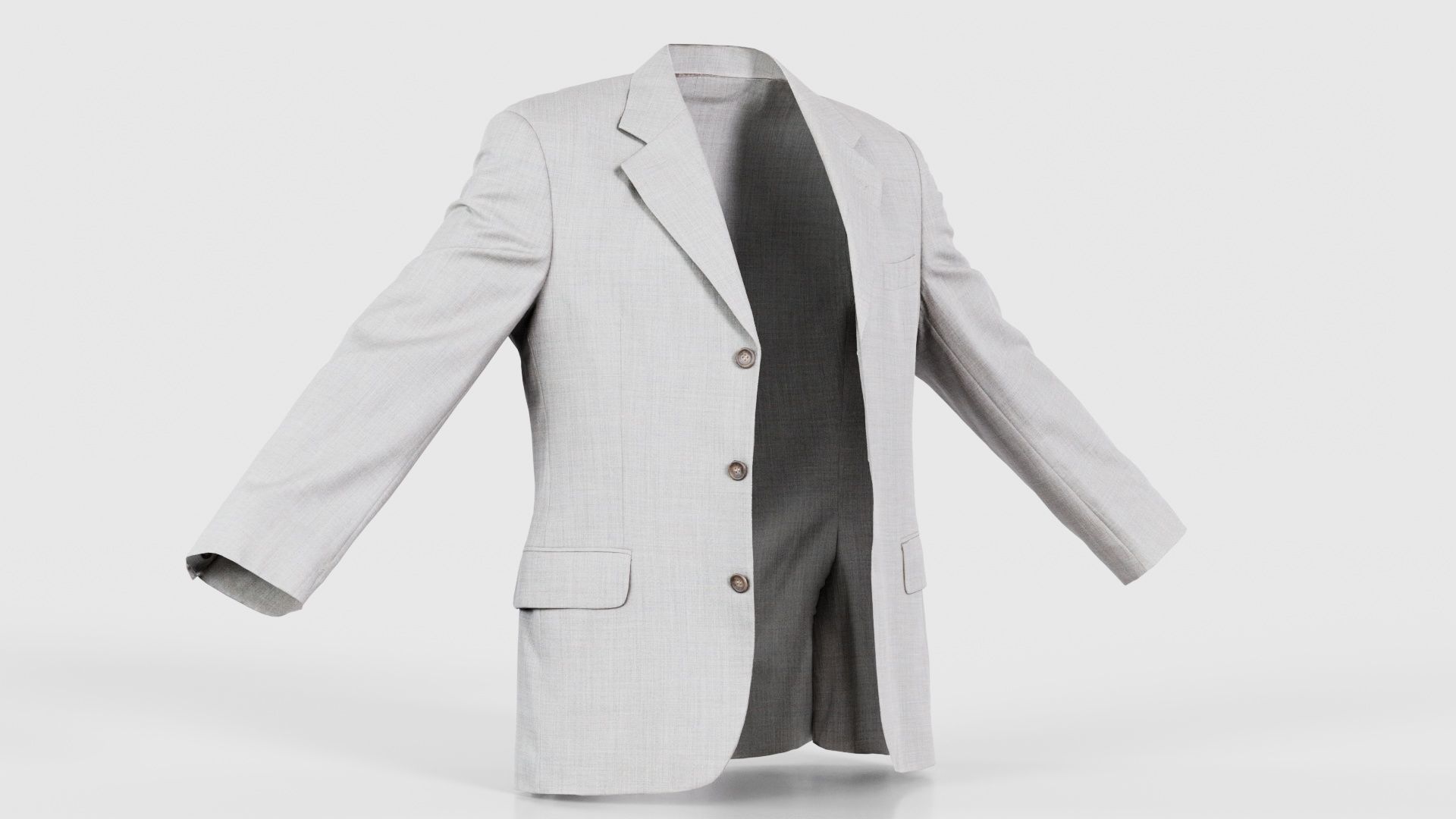 Suit B Vest Open Low-poly 3D model_16