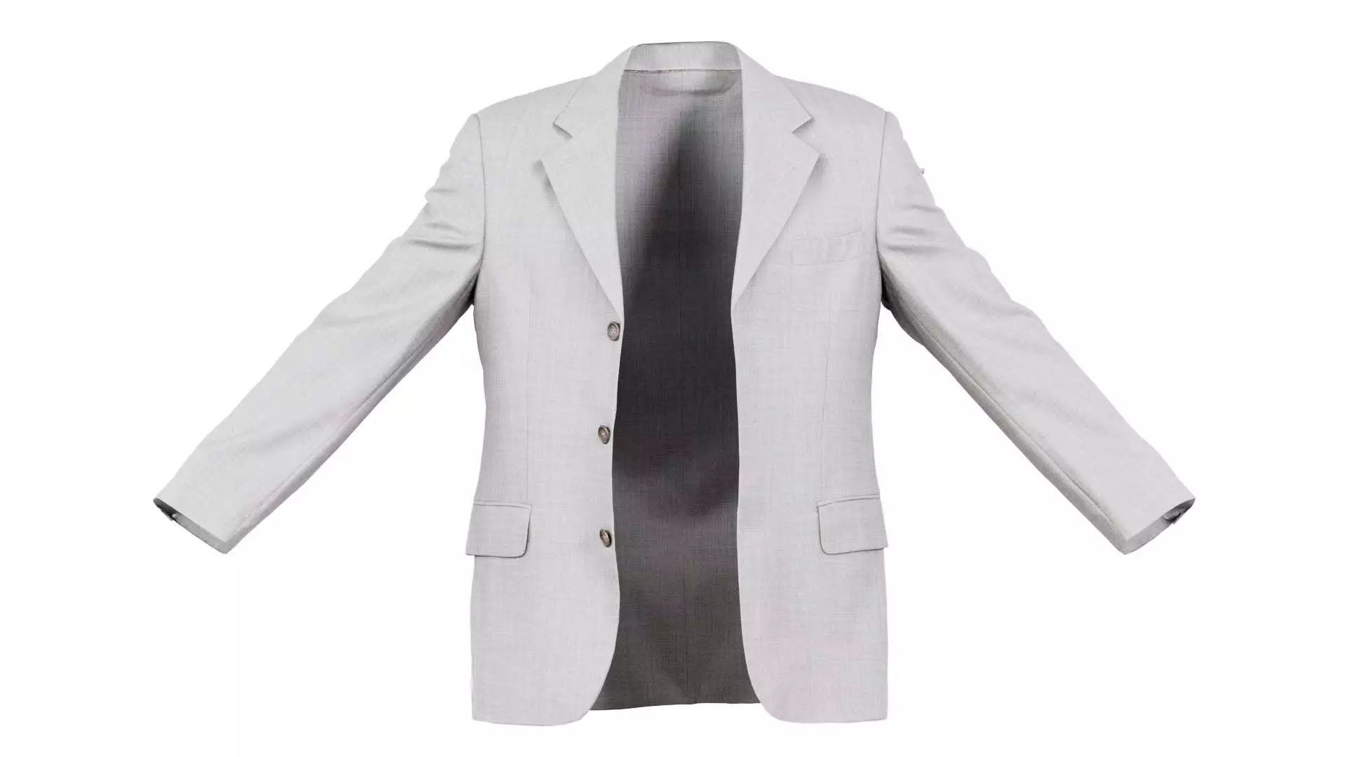 Suit B Vest Open Low-poly 3D model_0