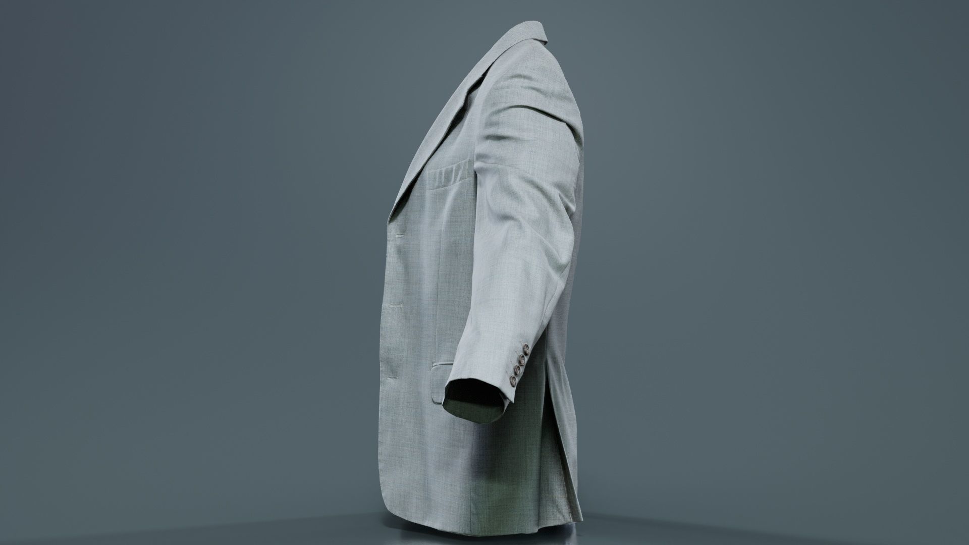 Suit B Vest Open Low-poly 3D model_6