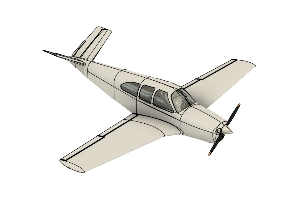 Beechcraft BONANZA scale model - 3D printing files 3D print model_20