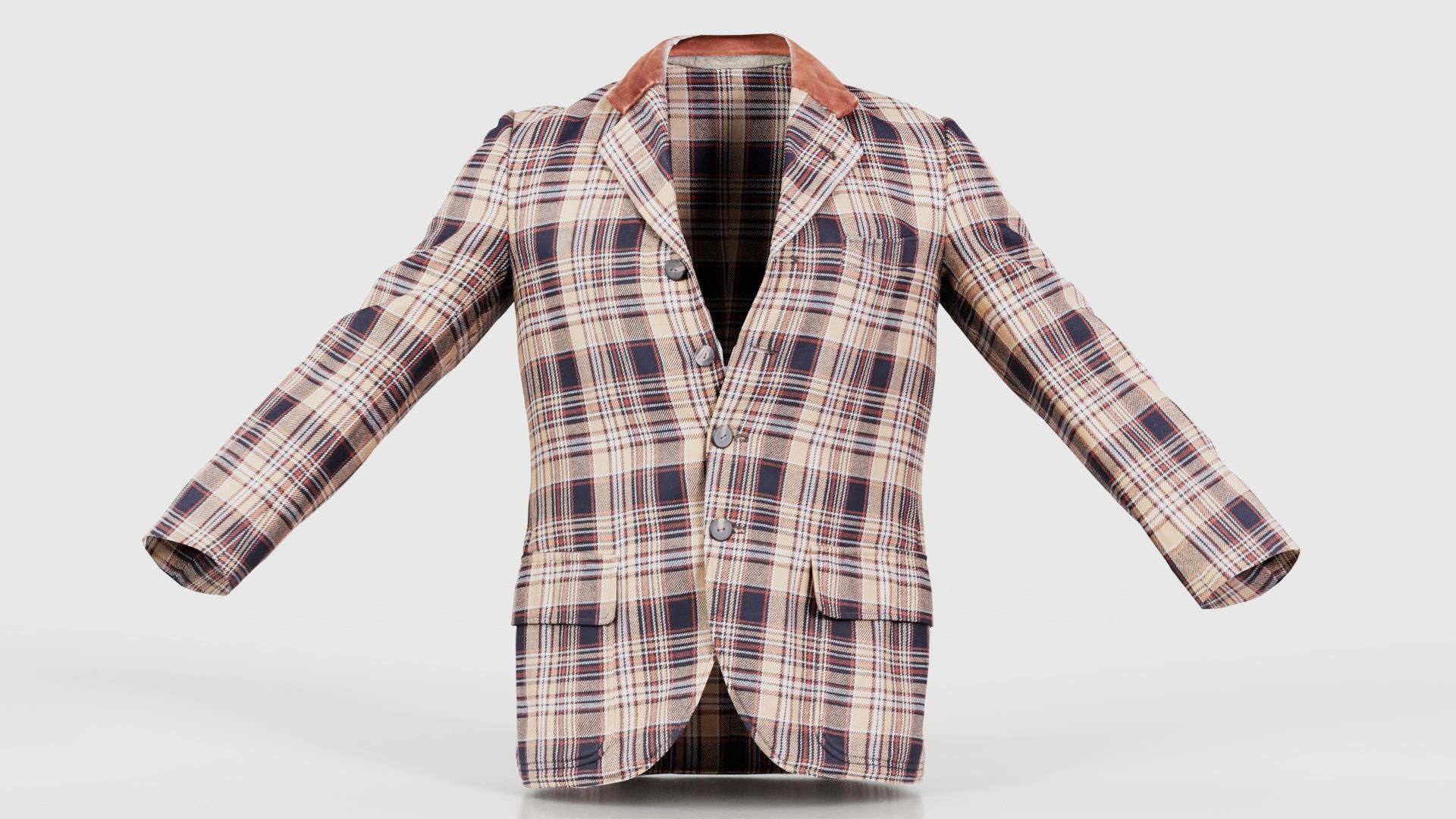 Suit G Vest Low-poly 3D model_15