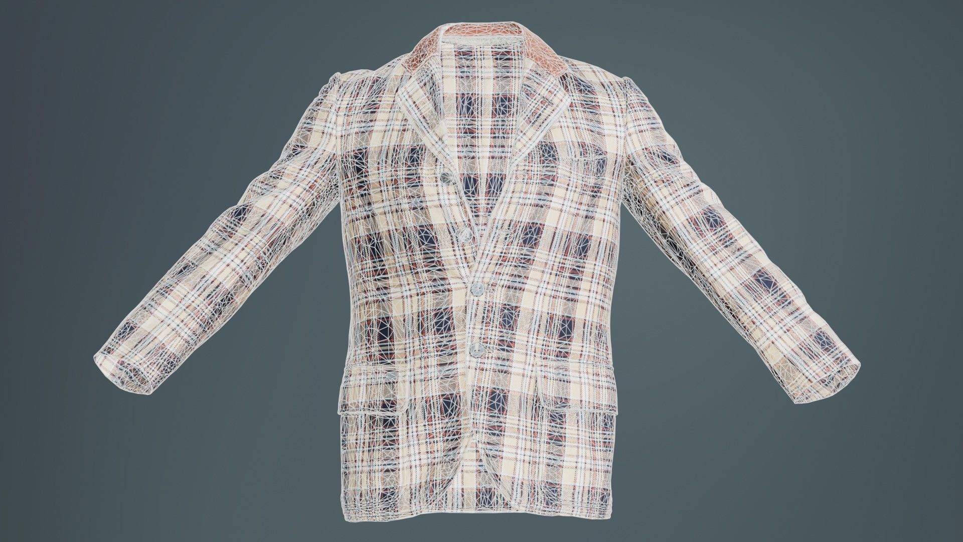 Suit G Vest Low-poly 3D model_9