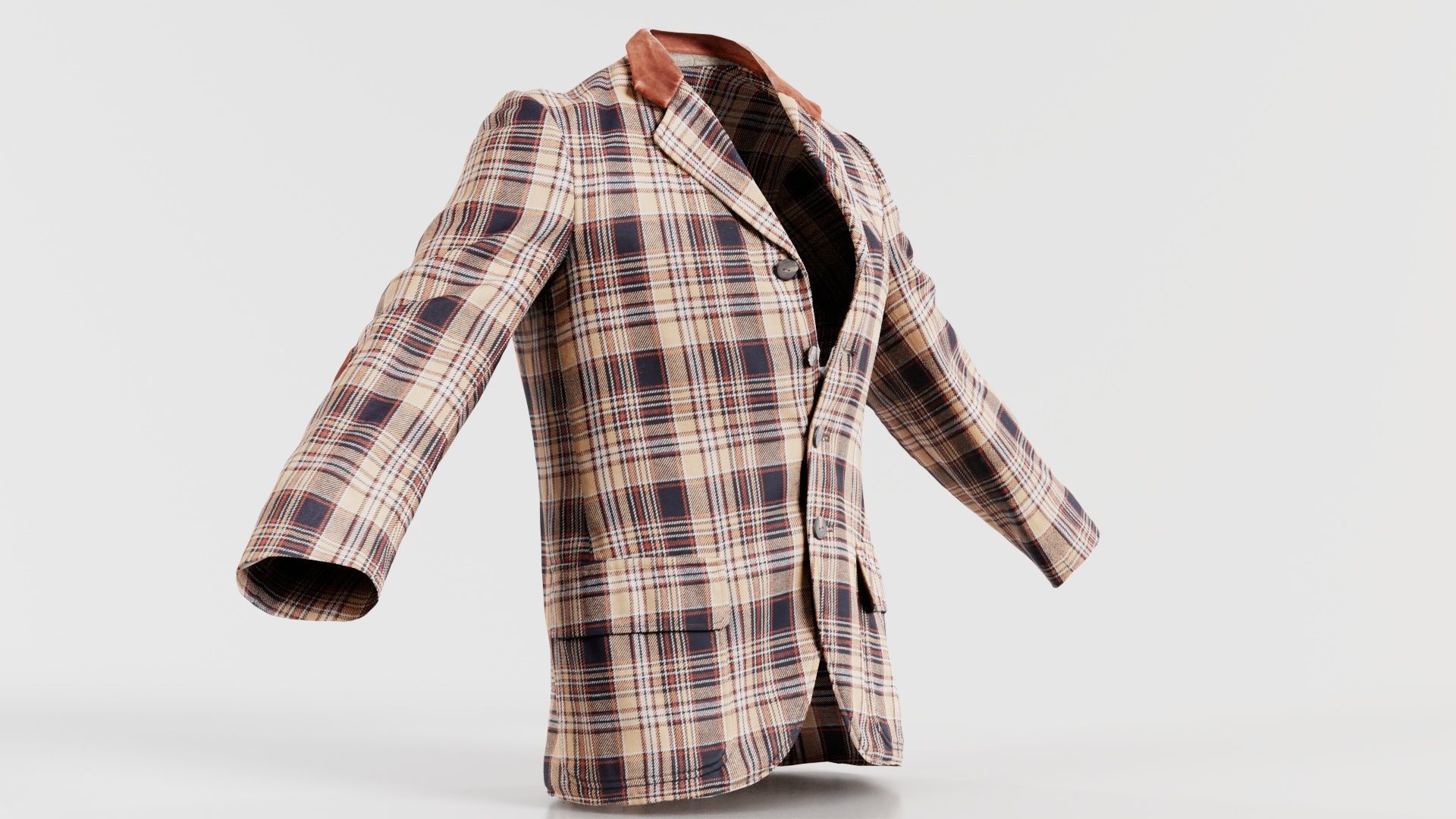 Suit G Vest Low-poly 3D model_6