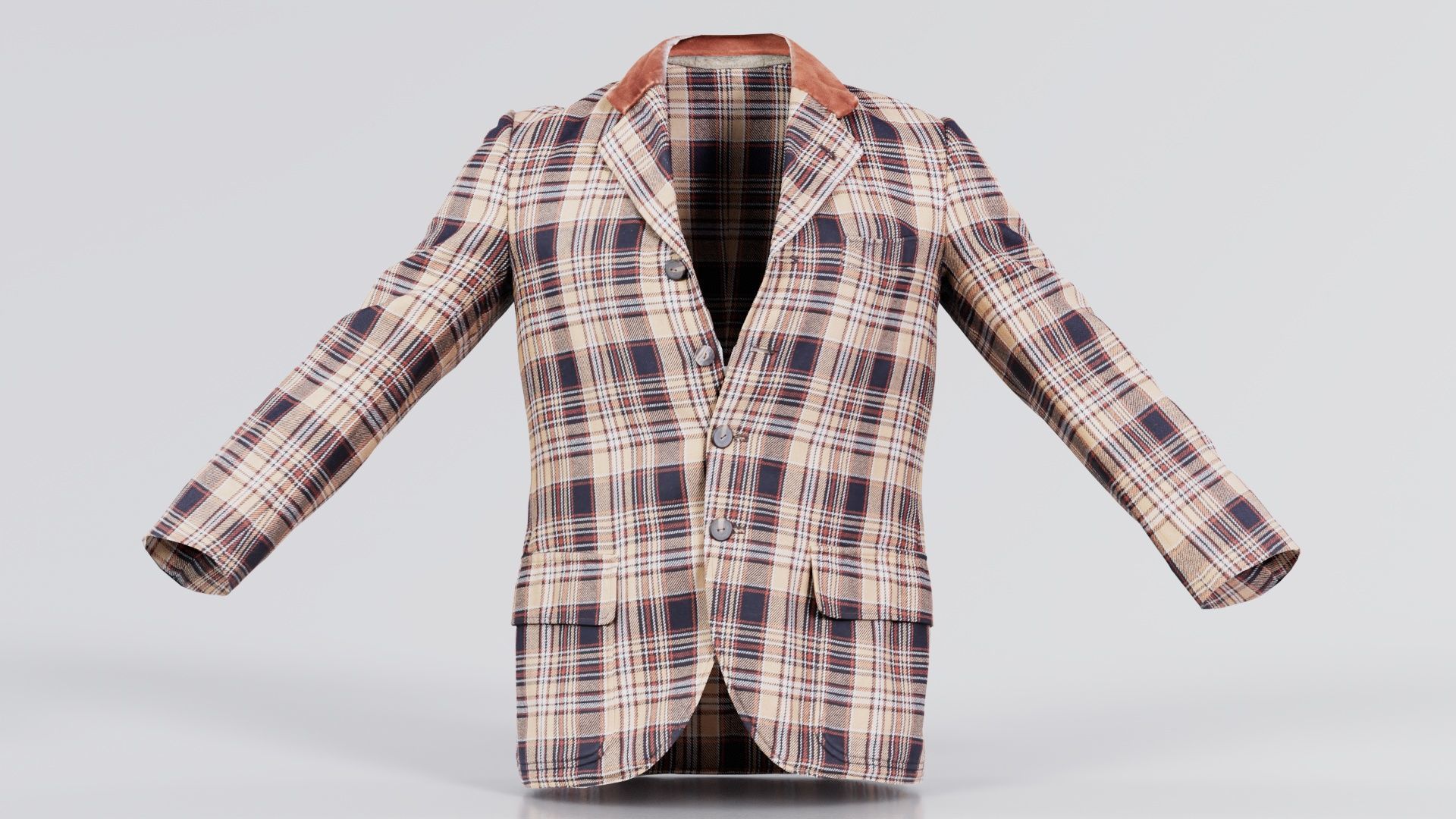 Suit G Vest Low-poly 3D model_8