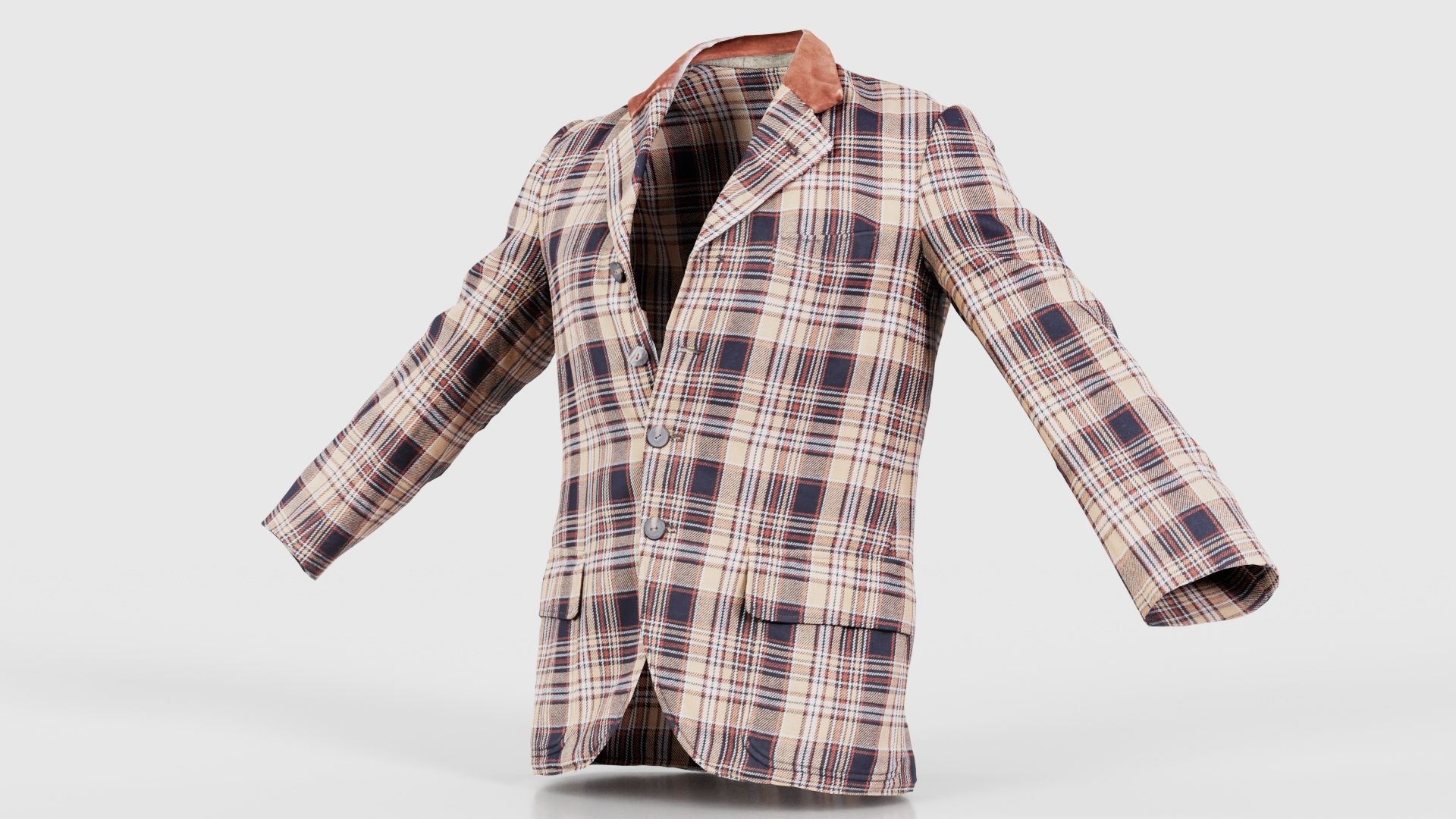 Suit G Vest Low-poly 3D model_26