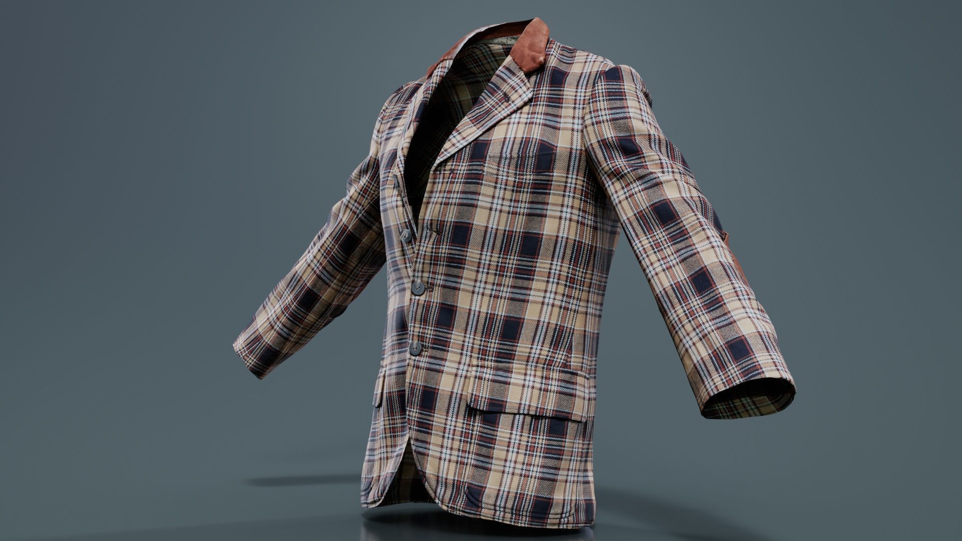 Suit G Vest Low-poly 3D model_2