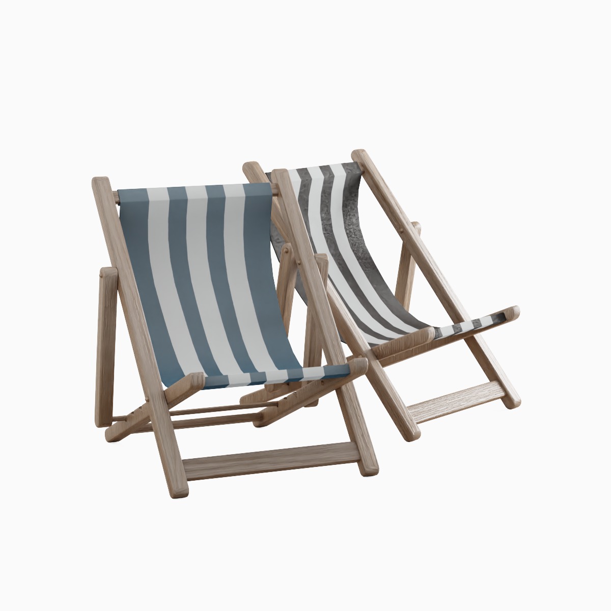 Beach Chair Deck 01 Low-poly 3D model_1
