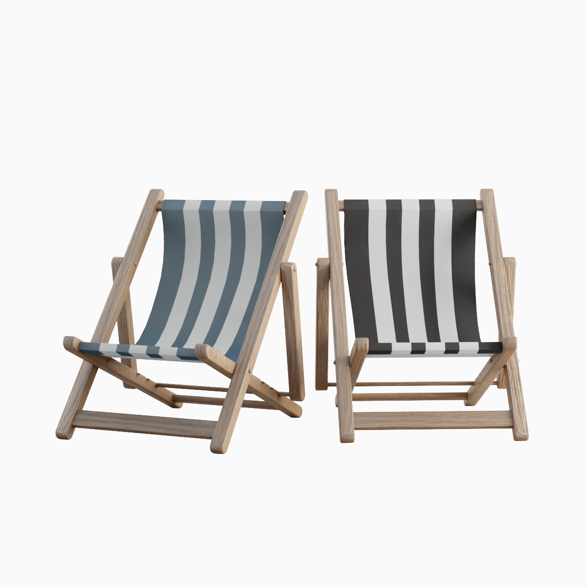 Beach Chair Deck 01 Low-poly 3D model_0