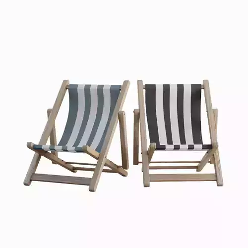 Beach Chair Deck 01 Low-poly 3D model
